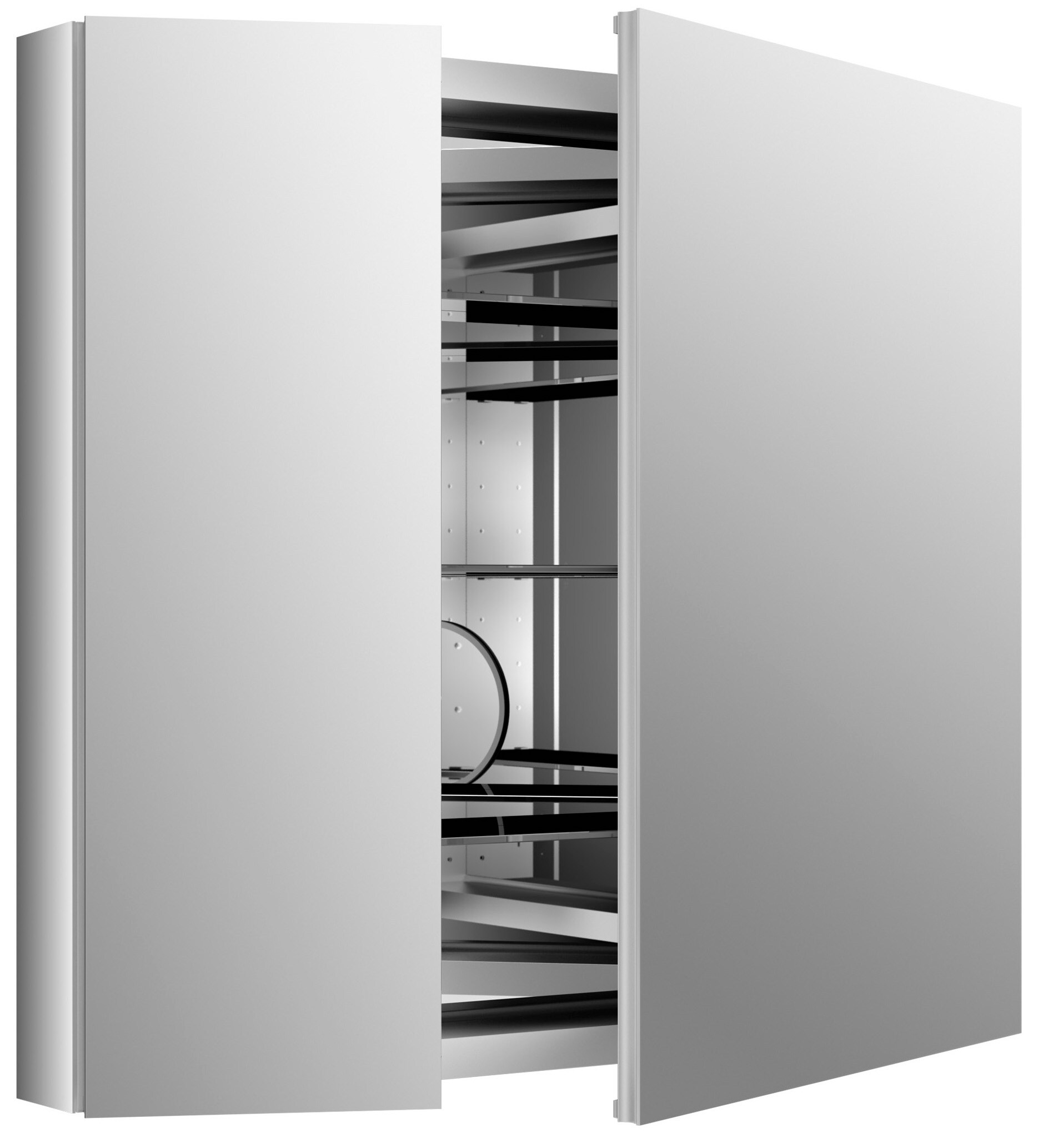 KOHLER Verdera 34-in x 30-in Surface/Recessed Mount Aluminum Mirrored Medicine Cabinet