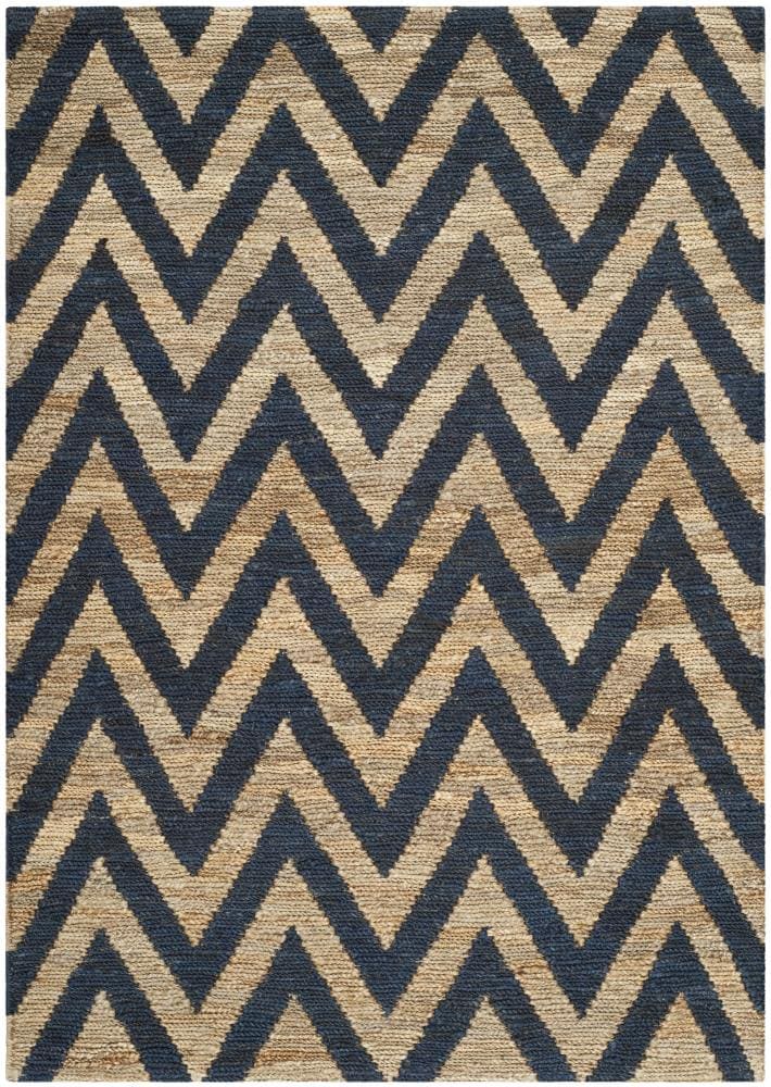 Safavieh ORG515B-4 Organica Joshua 4 x 6 (ft) Knotted Jute Blue/Natural Rectangular Indoor Chevron Area rug