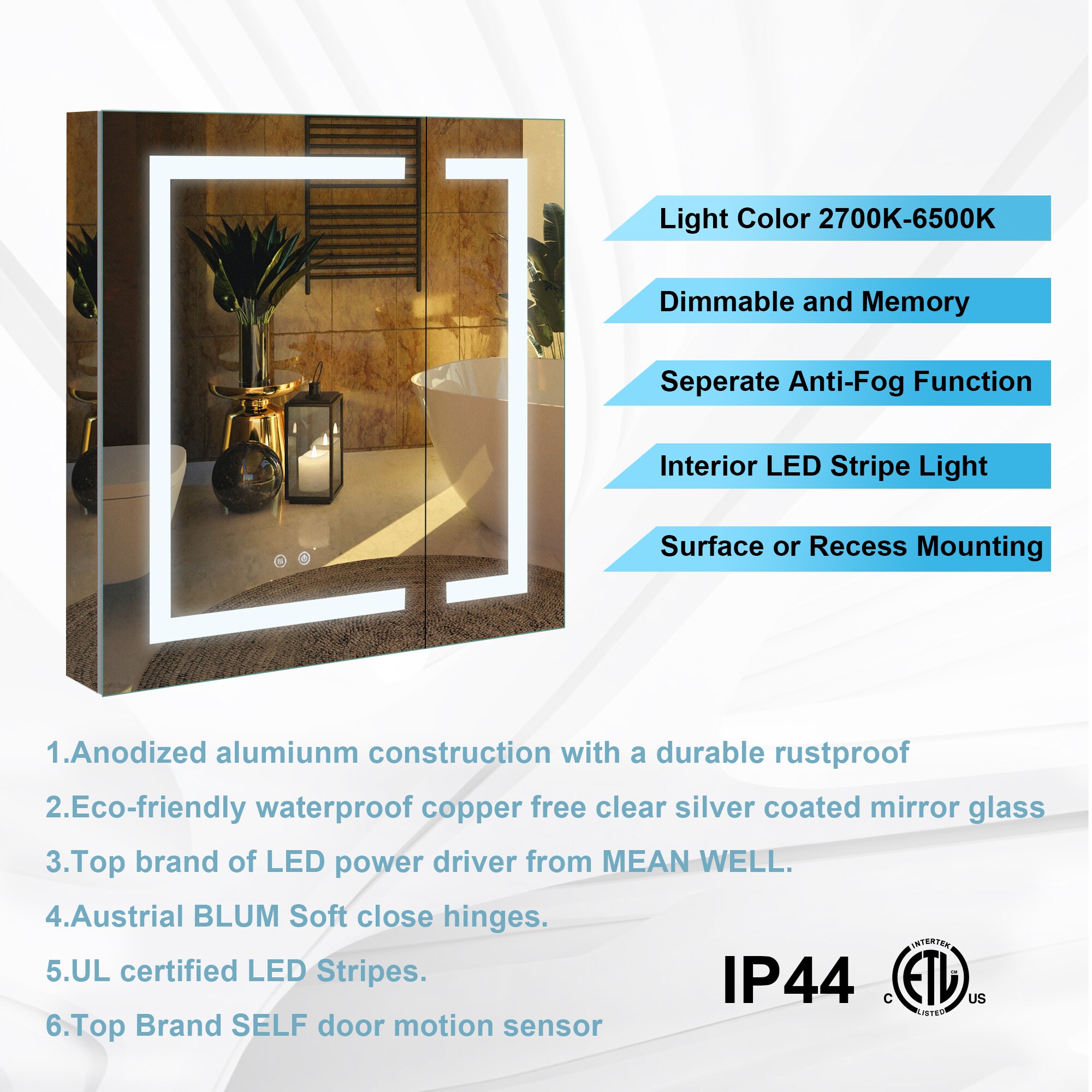 Forclover MEAL-3M3630 Bathroom-Medicine-Cabinets - View #8