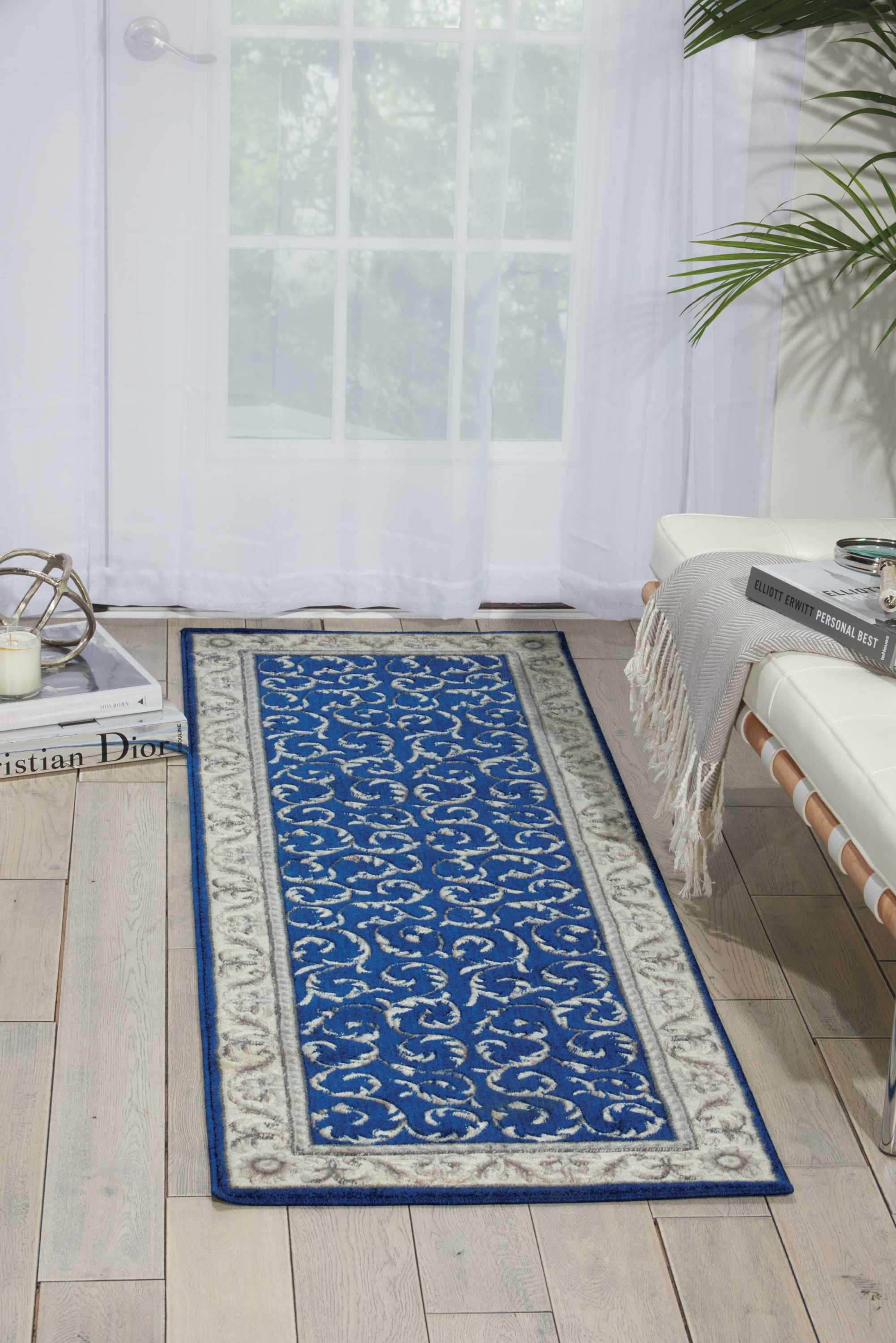Nourison 31769 Somerset 3 x 5 (ft) Synthetic Navy Rectangular Indoor Abstract Area rug