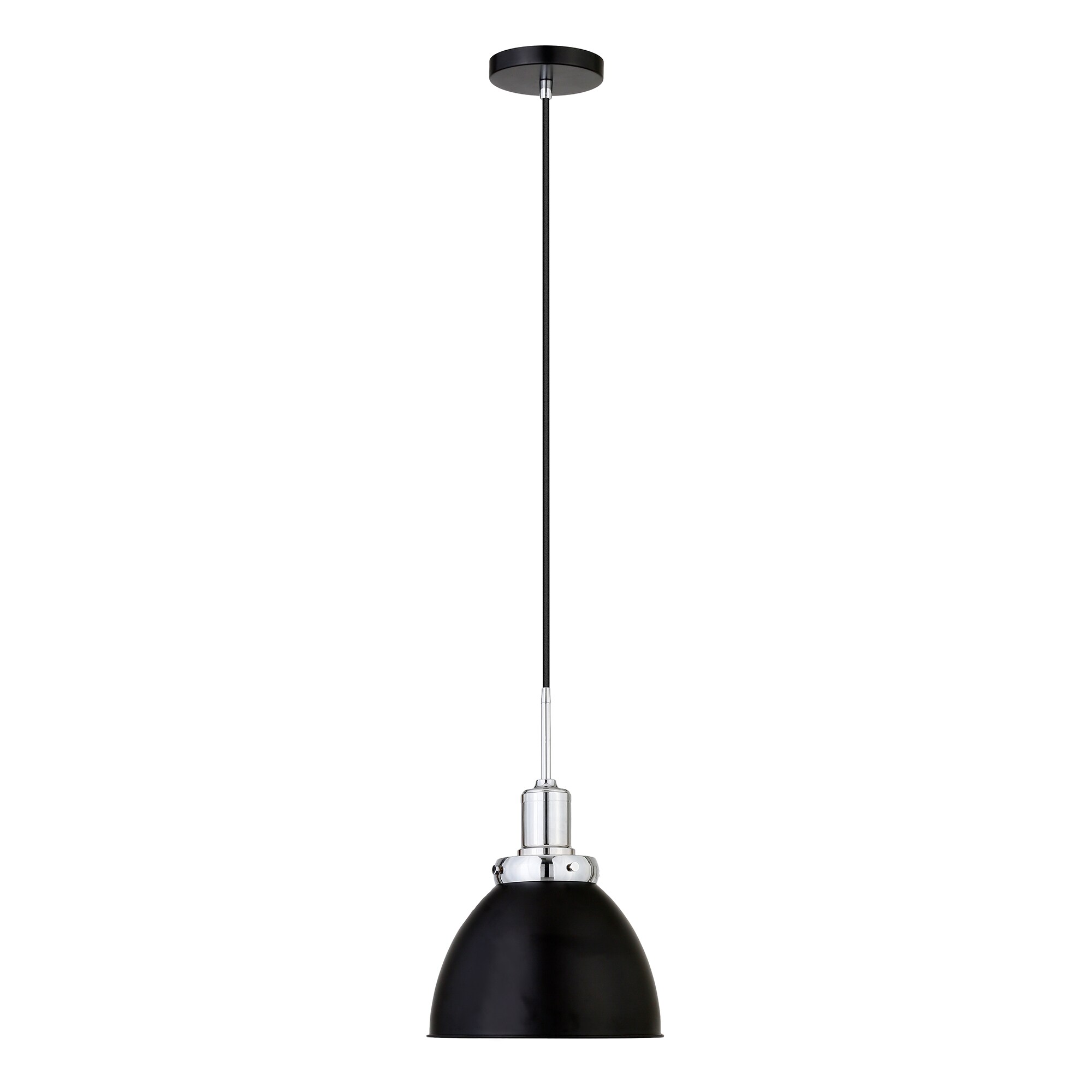 Madison 12" Blackened Bronze & Polished Nickel Metal Dome Pendant