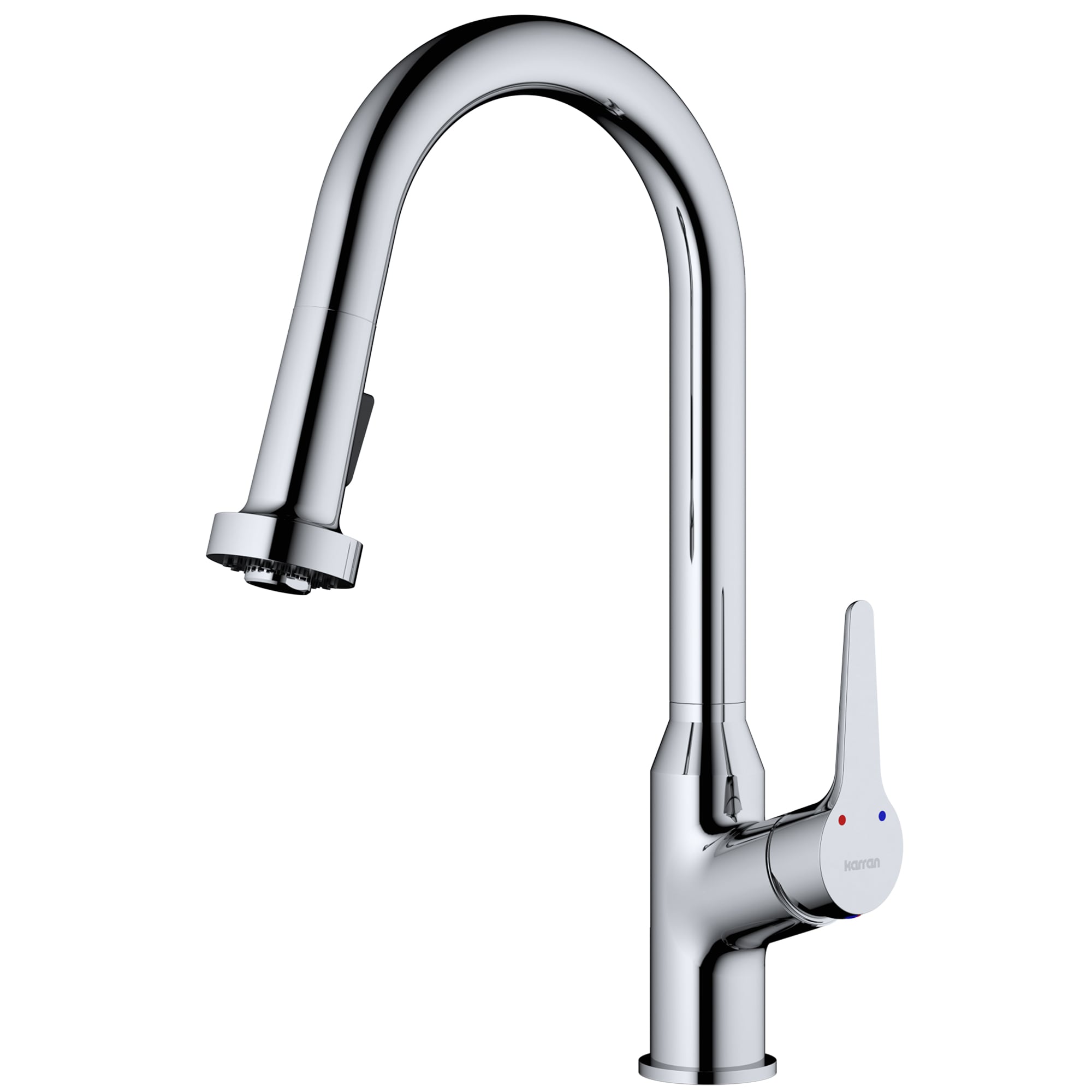Karran KKF250C Dockton Chrome Single Handle Deck-mount Pull-down Kitchen Faucet with Sprayer