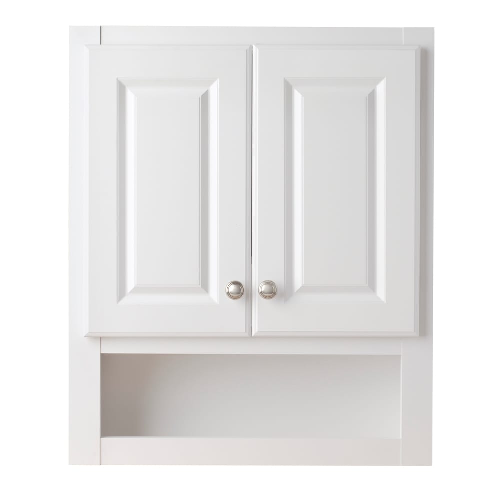 Project Source 23 25 In X 28 7 White Bathroom Wall Cabinet The Cabinets Department At Lowes Com