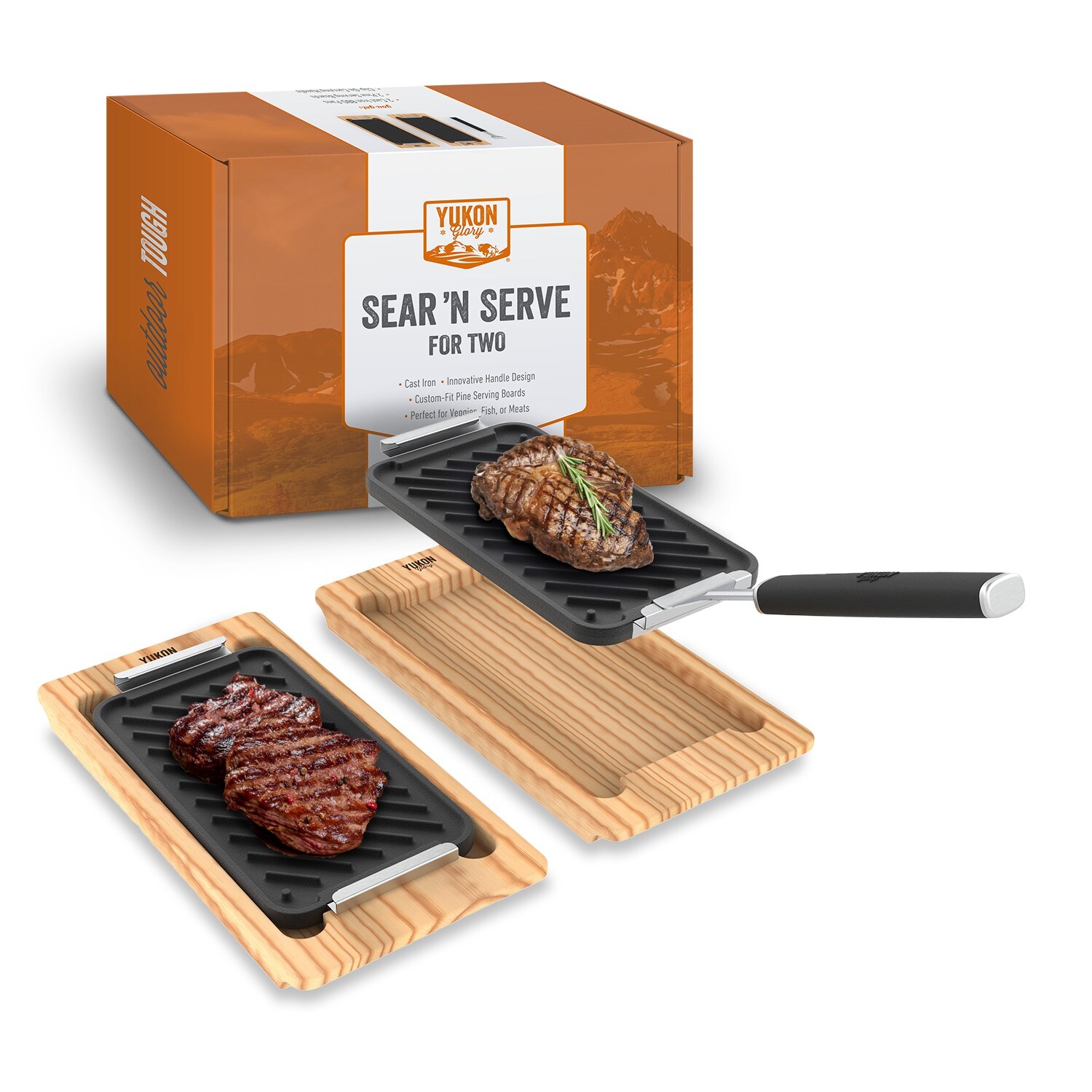 Yukon Glory IS-YG663 Cast Iron pan Set Stainless steel Grill pan set