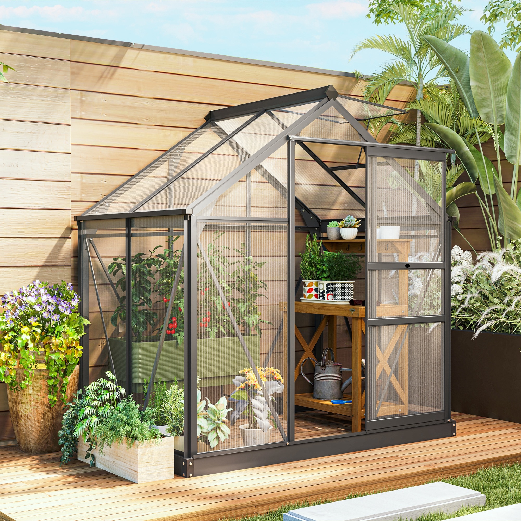 Outsunny 845-057GY greenhouses - View #8
