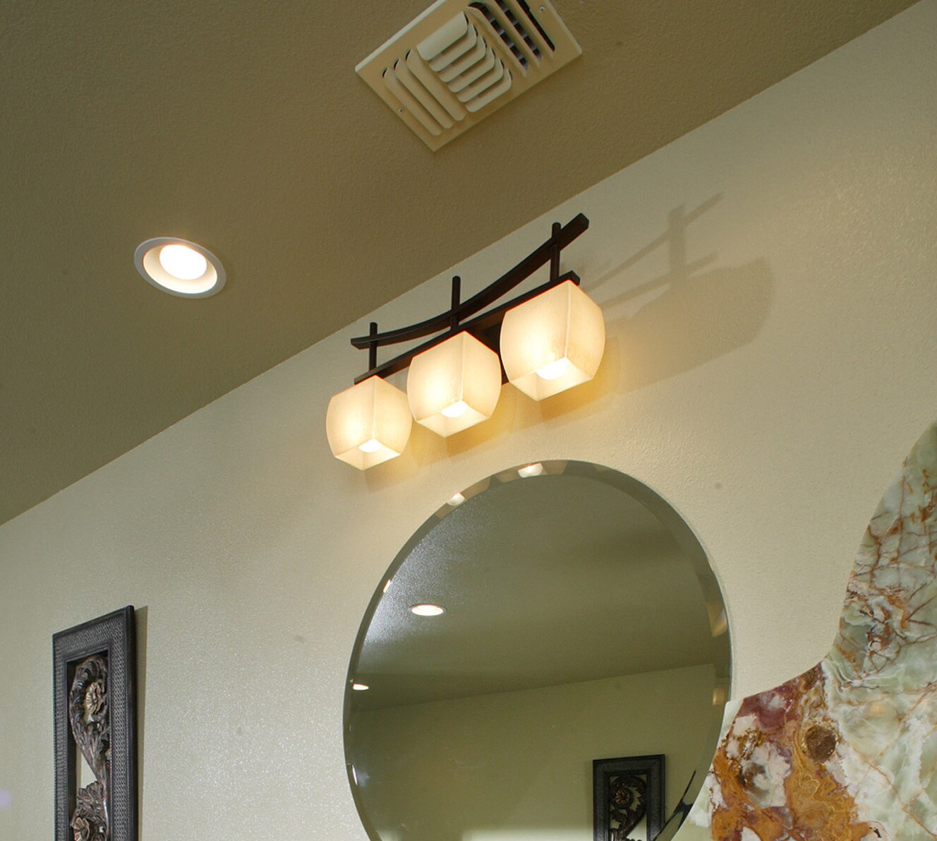 Maxim Lighting 10993WSRC Asiana 23.5-in 3 -Light Brushed Brown Transitional Vanity light