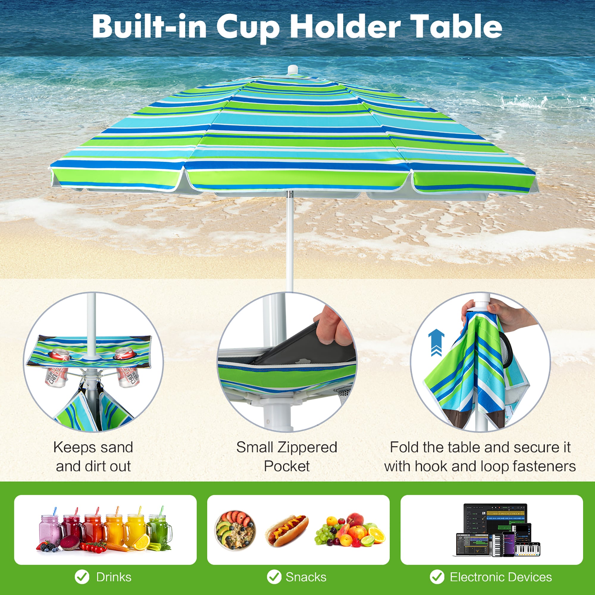 Costway NP10840GN Umbrellas-2 - View #4