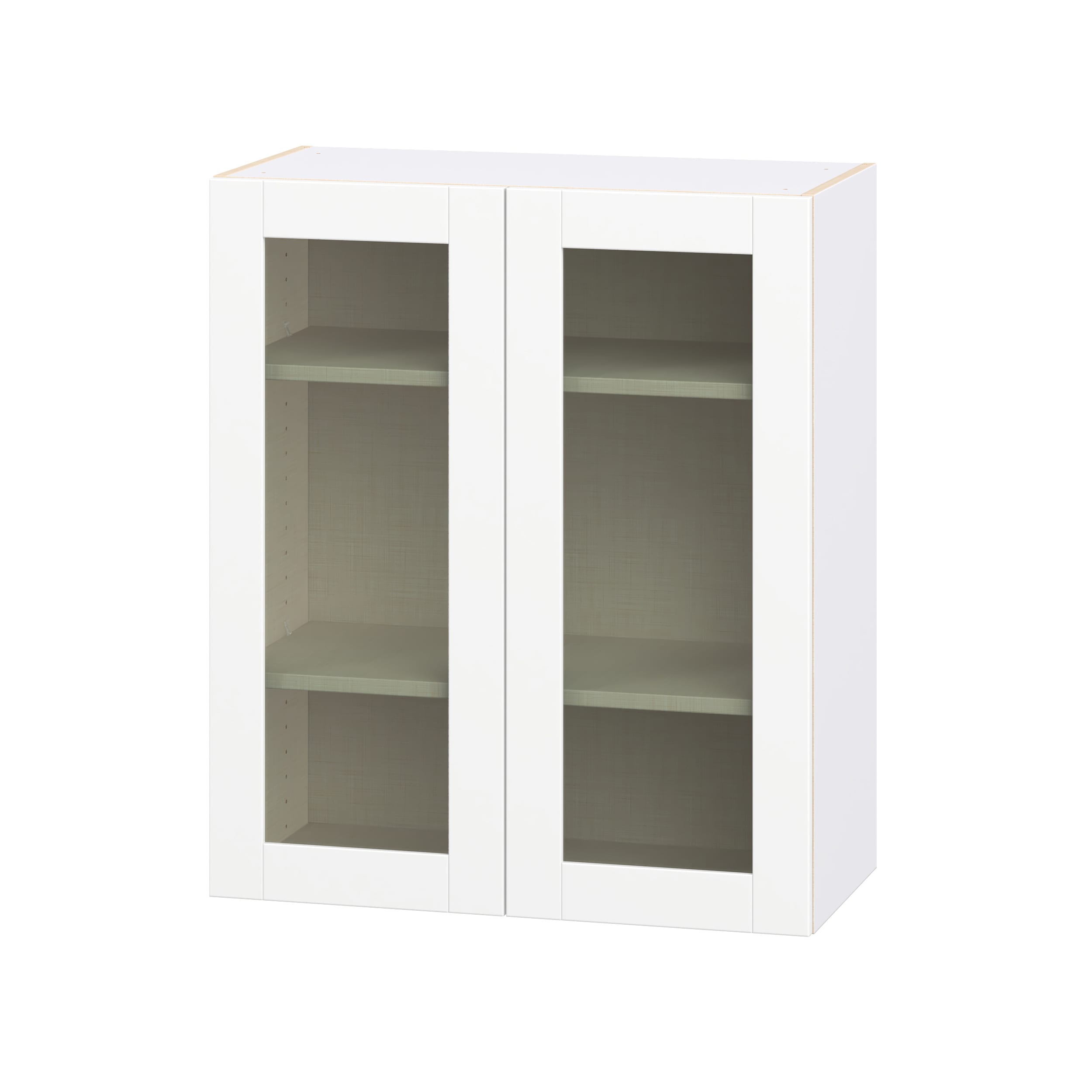 Hugo&Borg Rosemont 30-in W x 35-in H x 14-in D Glacier White Laminate Wall Fully Assembled Cabinet Glass Panel Glass