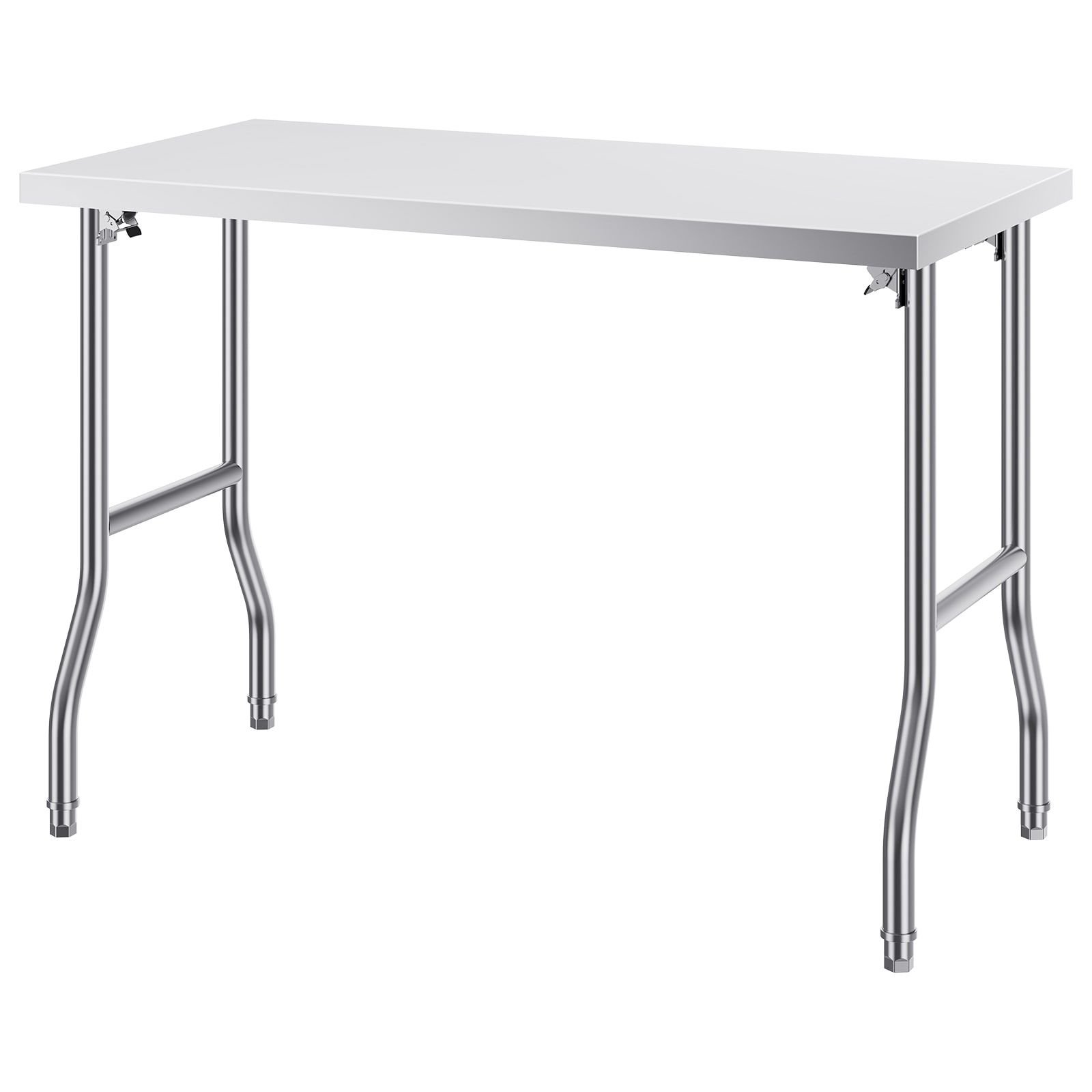 VEVOR SCCFGZT24X4802811V0 Folding Commercial Prep Table  48 x 24 Inch Commercial Worktable Workstation  Heavy-duty Stainless Steel Folding Table with 300 lbs Load  Kitchen Work Table  for Home Kitchen Restaurant Garage