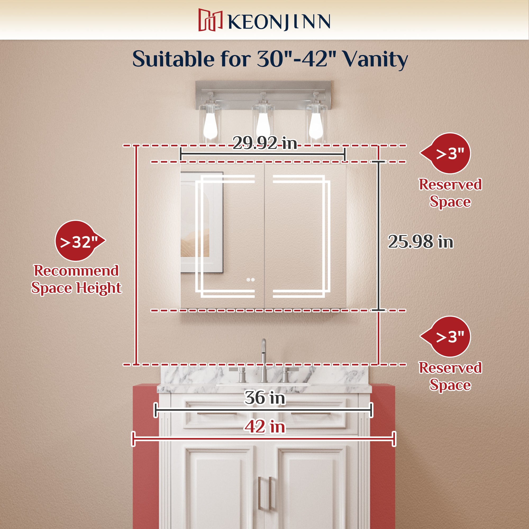 Keonjinn LW-JG-ZCG-7666SI Bathroom-Medicine-Cabinets - View #4