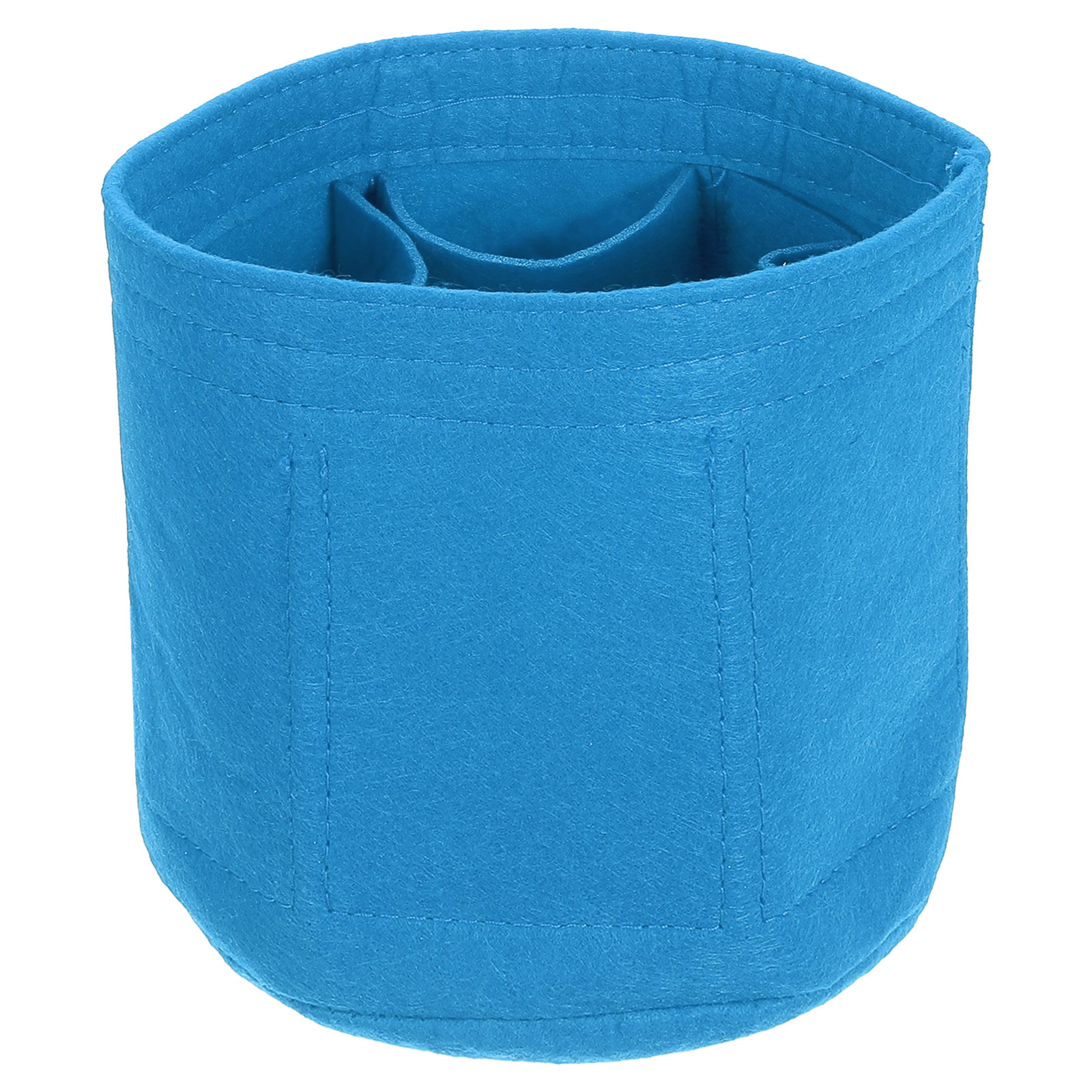 Unique Bargains Purse Organizer Insert Portable Felt Organizer Bags Round Multiple Compartments Purse Liner for Bucket Bag Domed Satchel Tote Bag Handbag Shaper (6x6inch Blue)
