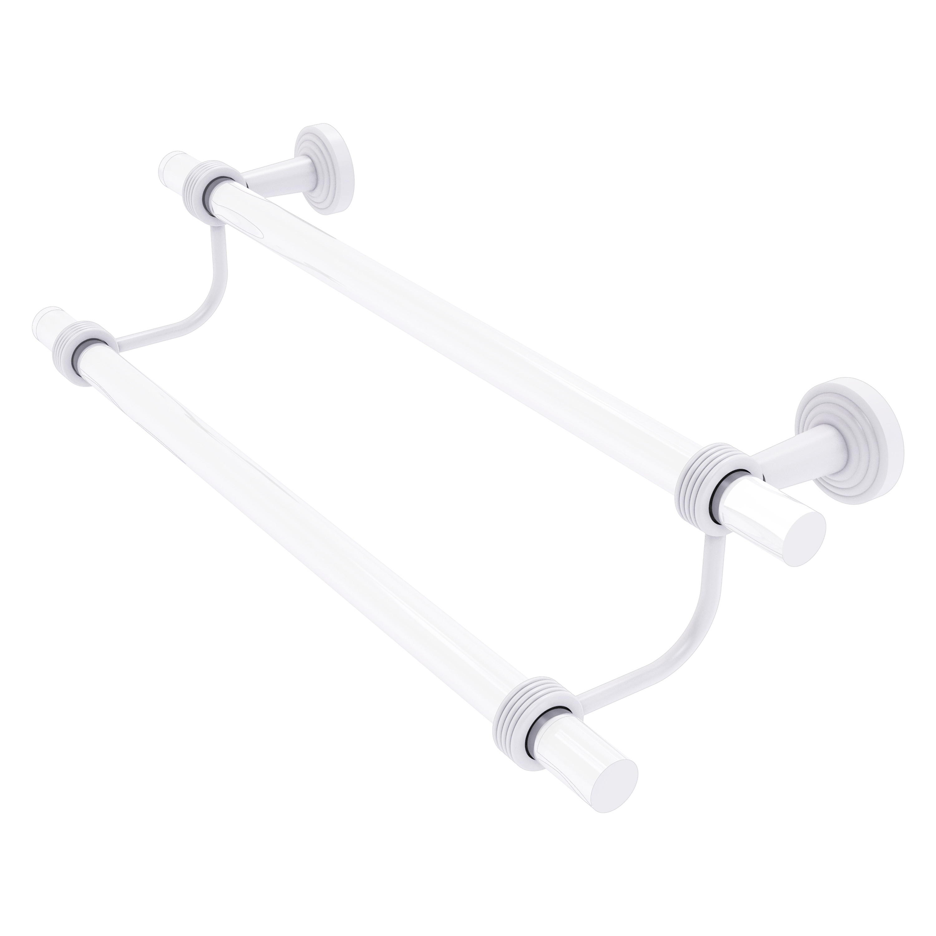 Allied Brass PB-72G-30-WHM Pacific Beach 30-in double Matte White Wall mount Double Towel Bar