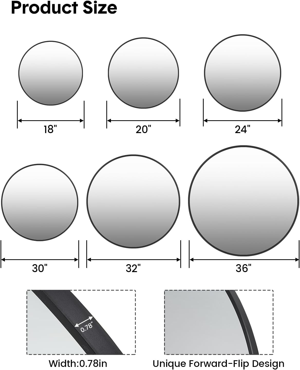 Qeetex DHZ-PHO-11QN5ES7 Framed-Bath-Mirrors - View #6