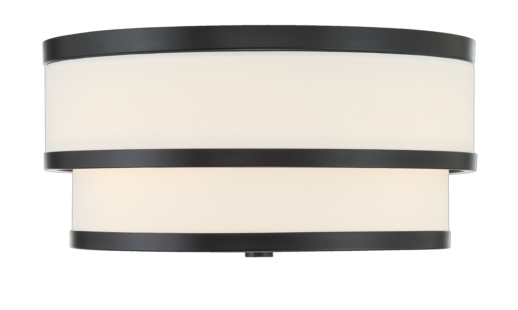 Coal Black Glass Drum 3-Light Flush Mount Ceiling Fixture