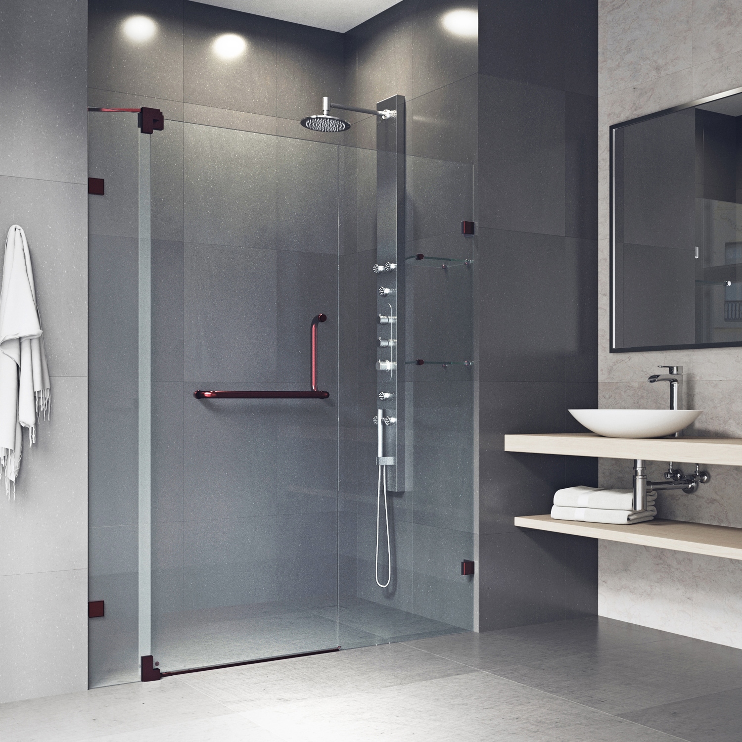 Vigo Pirouette Oil Rubbed Bronze 54 In To 60 In X 72 In Framed Pivot Shower Door In The Shower 4665