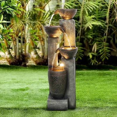 Resin Outdoor Fountains At Com, Haire Resin Outdoor Floor Fountain With Light