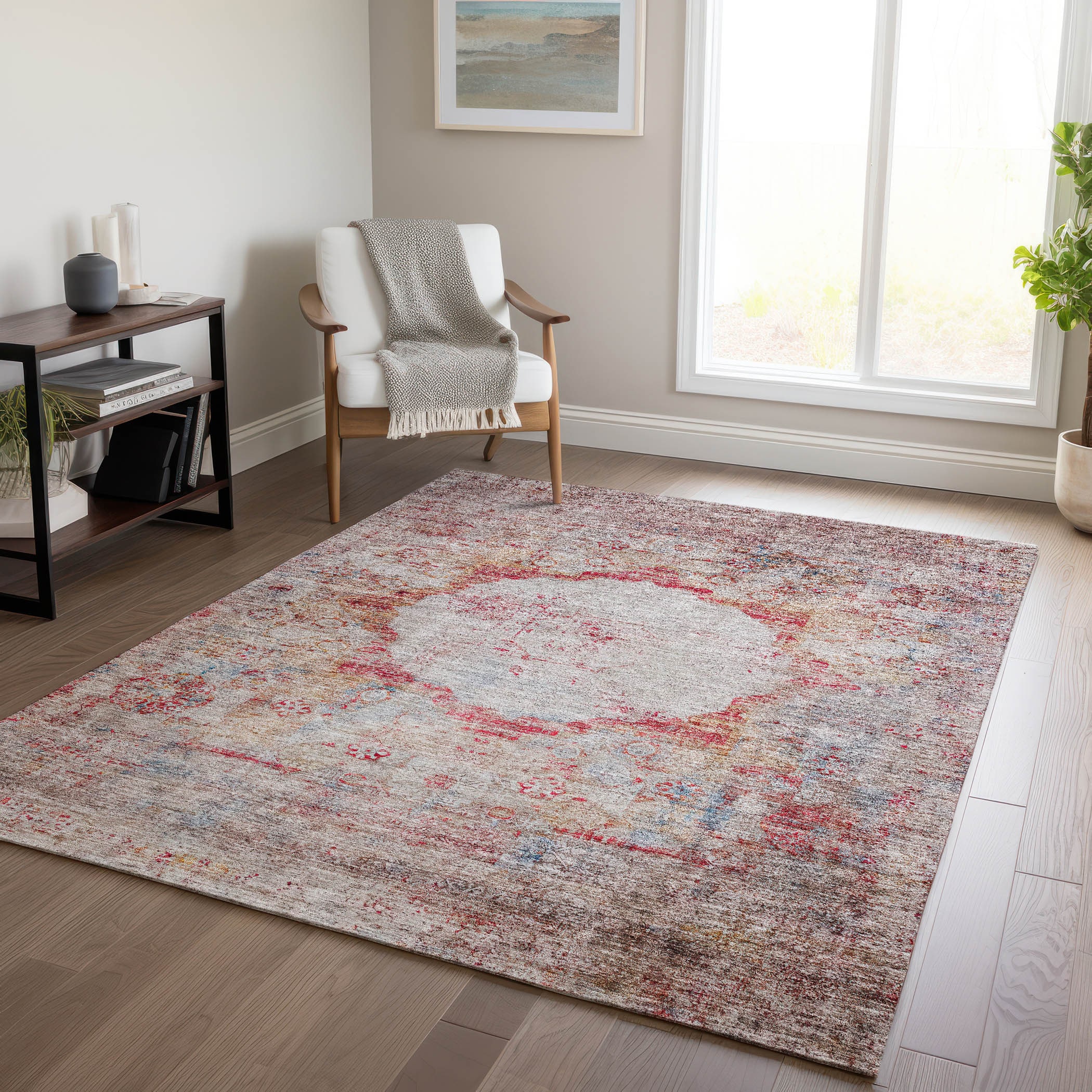 Addison Rugs ACN675RD10X14 Chantille ACN675RD 10 x 14 (ft) Polyester Red Rectangular Indoor/Outdoor Geometric Machine washable Area rug
