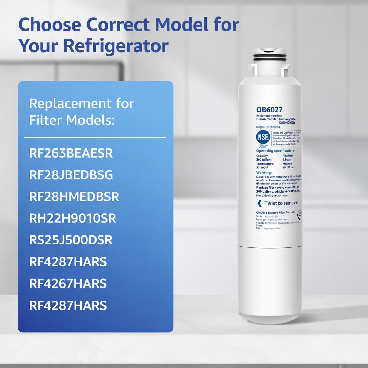 LILILIAN FMY Refrigerator Water Filter Replacement for Samsung DA29 ...