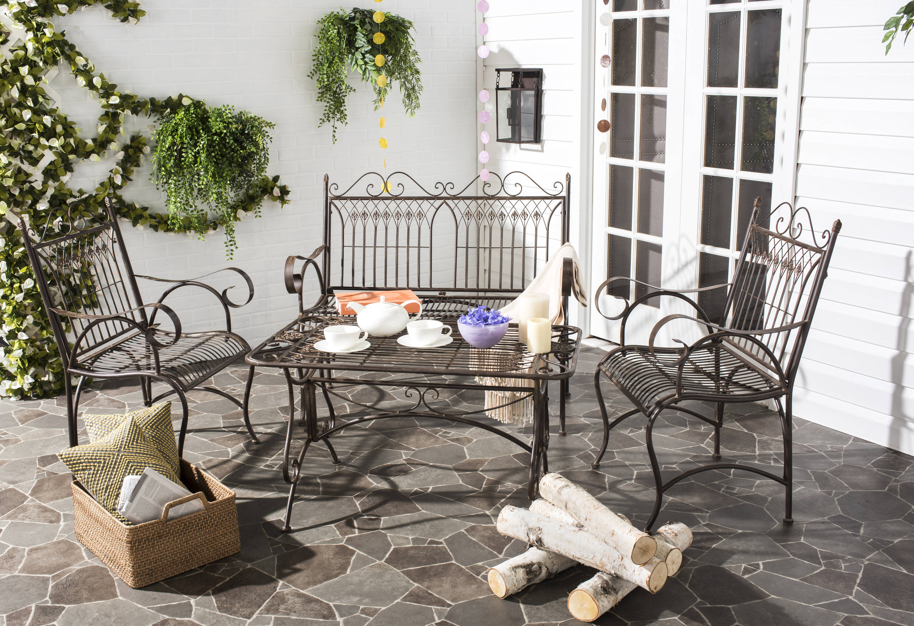 Safavieh PAT5000B 4 -Piece Patio Conversation Set