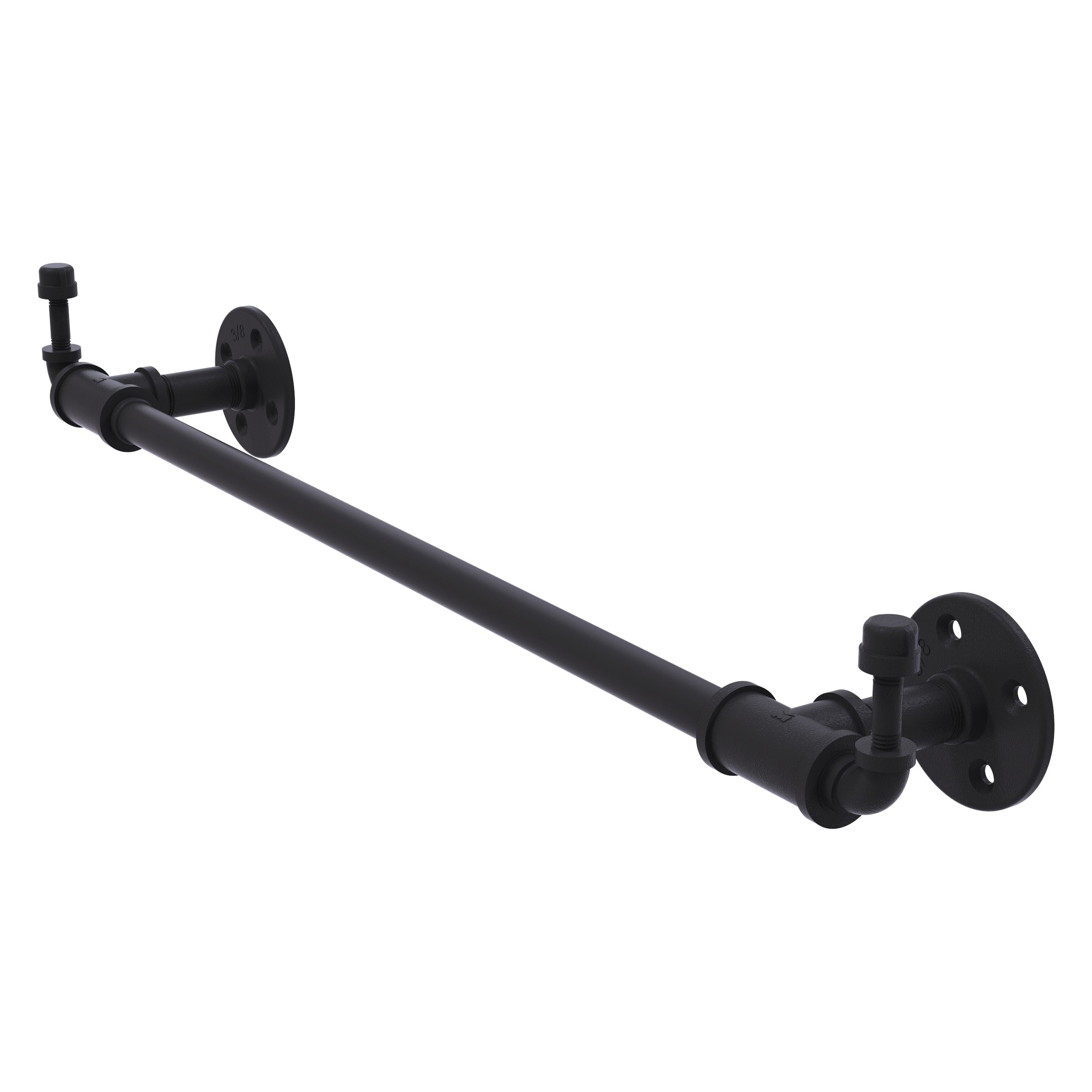 Allied Brass P-250-36-TBHK-BKM Pipeline 36-in Matte Black Wall mount Single Towel Bar