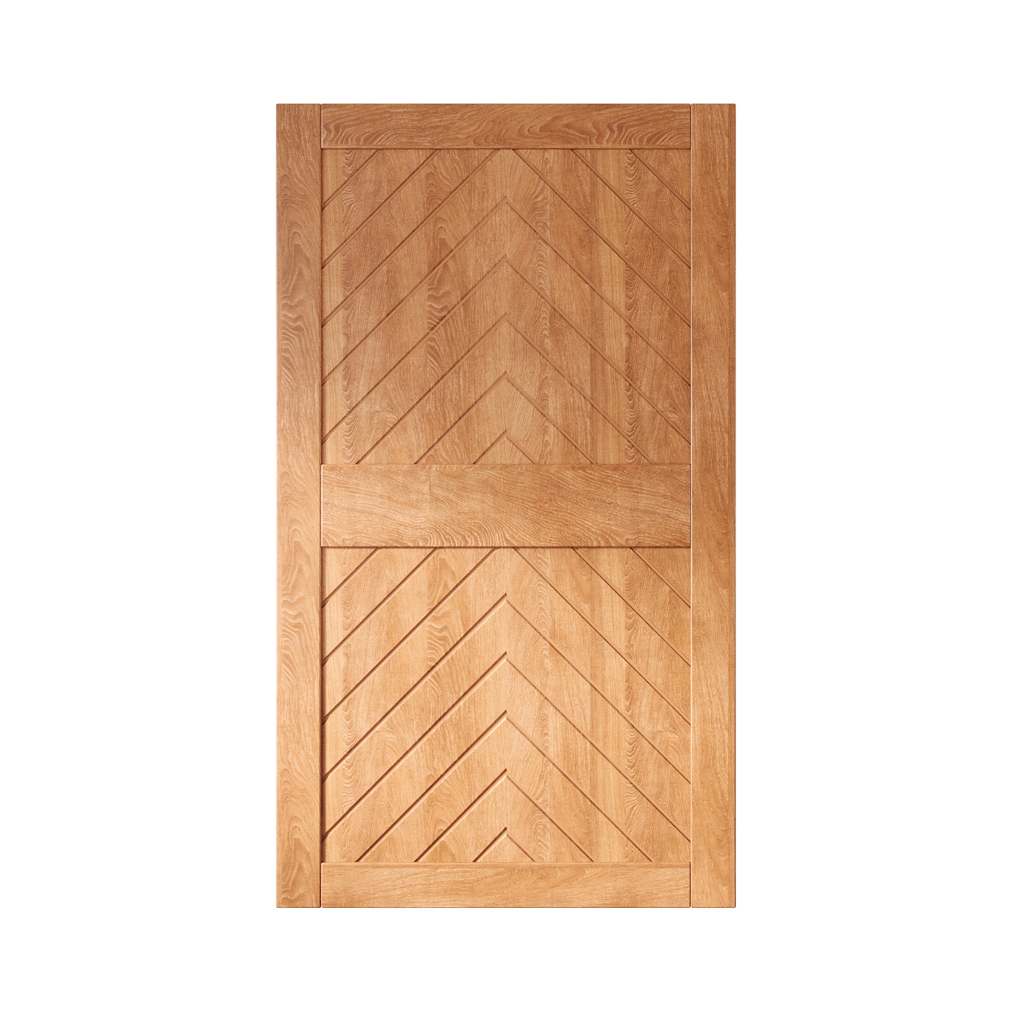 HOMACER JT1-5084-EA 50-in x 84-in Early American Herringbone Pine Wood Solid core Single Barn Door (Hardware Not Included)