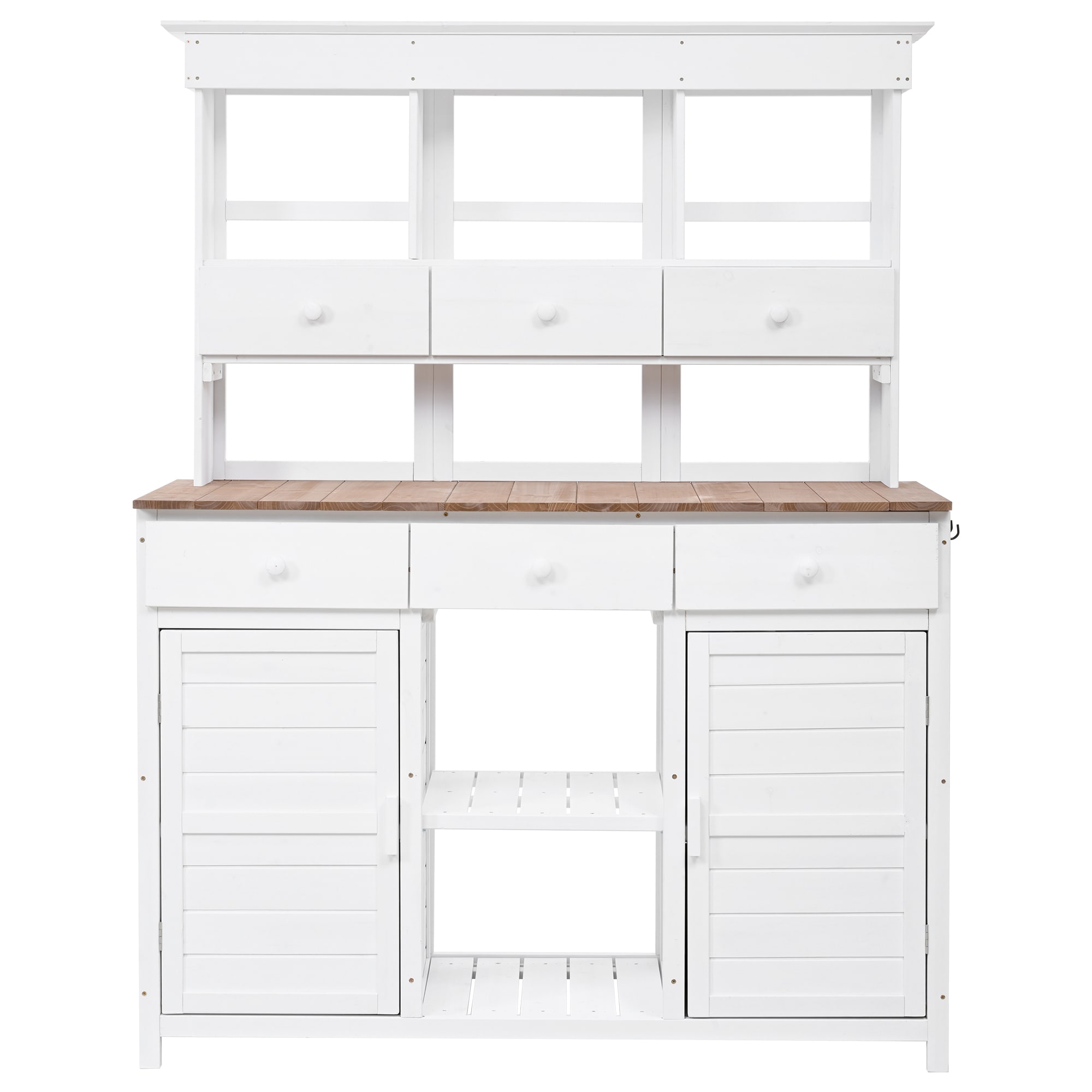 SINOFURN SYA010597WT 50-in x 65.7-in x 20.3-in White Potting Bench