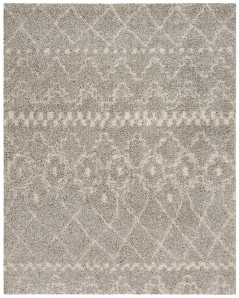Arizona Shag ASG750 Power Loomed Area Rug - Grey/Ivory - 8'x10' - Safavieh.