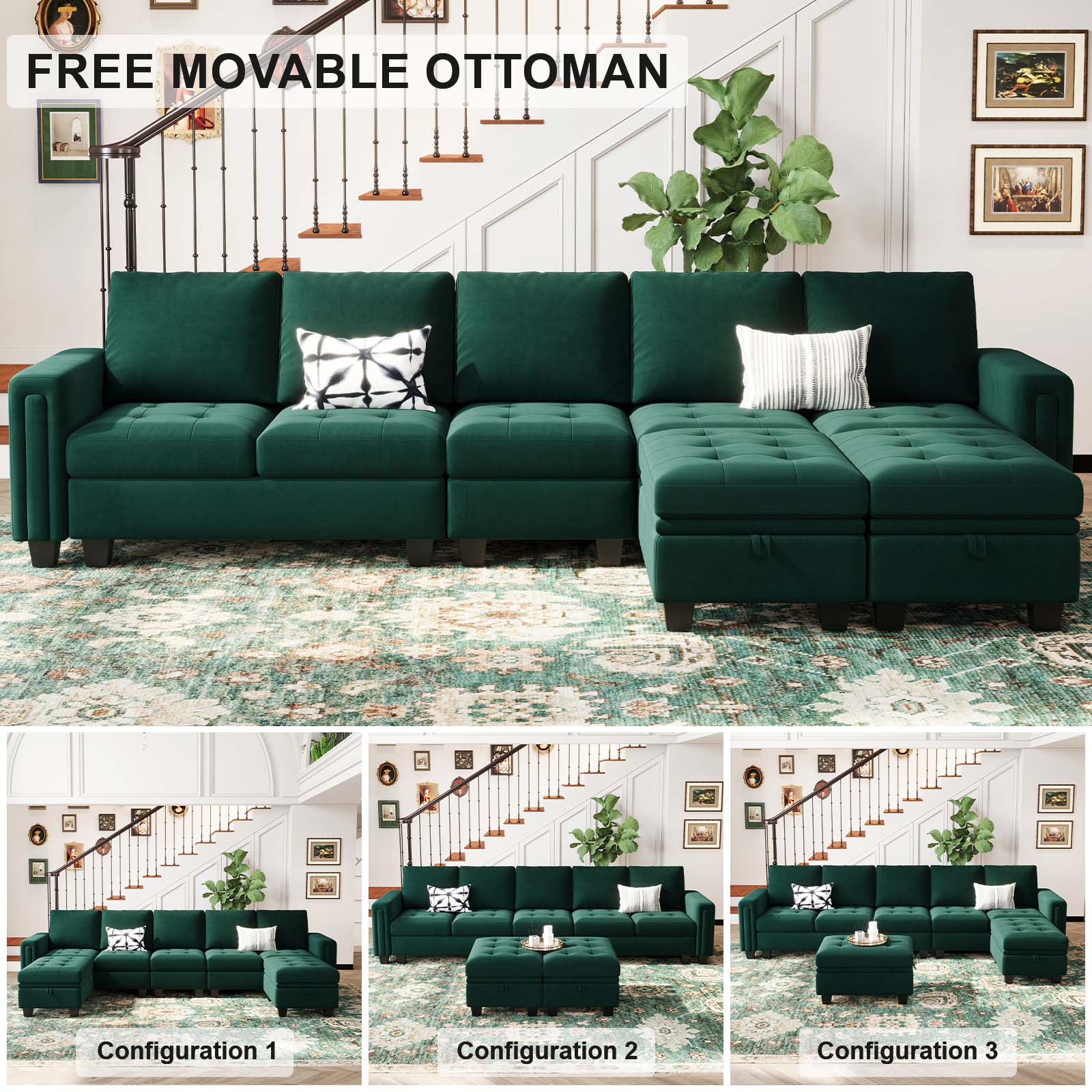 Belffin BF067-A2BC2E-GREEN futons - View #5