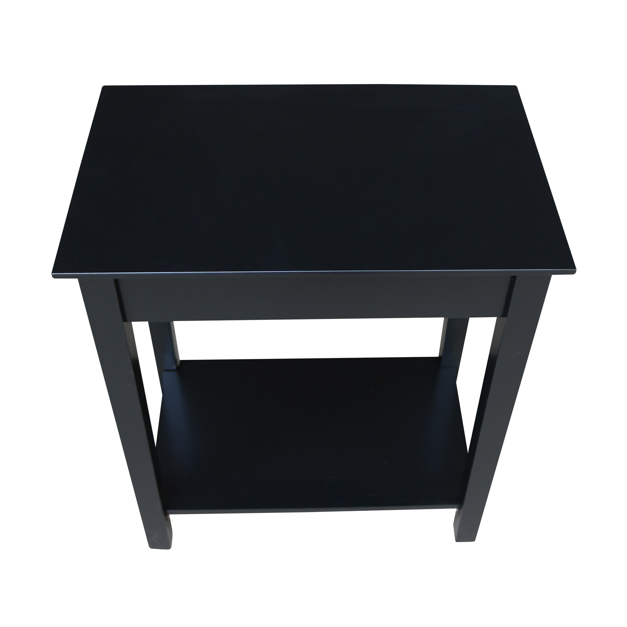 Elegant Black Solid Wood Narrow End Table with Storage