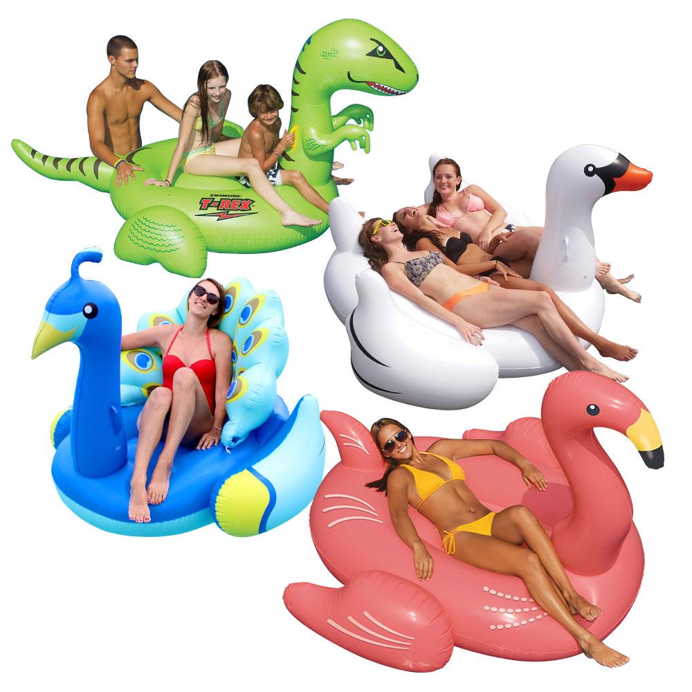 Swimline 90624-21-27-05 75-in x 75-in 1-Seat Multi Inflatable Ride-on