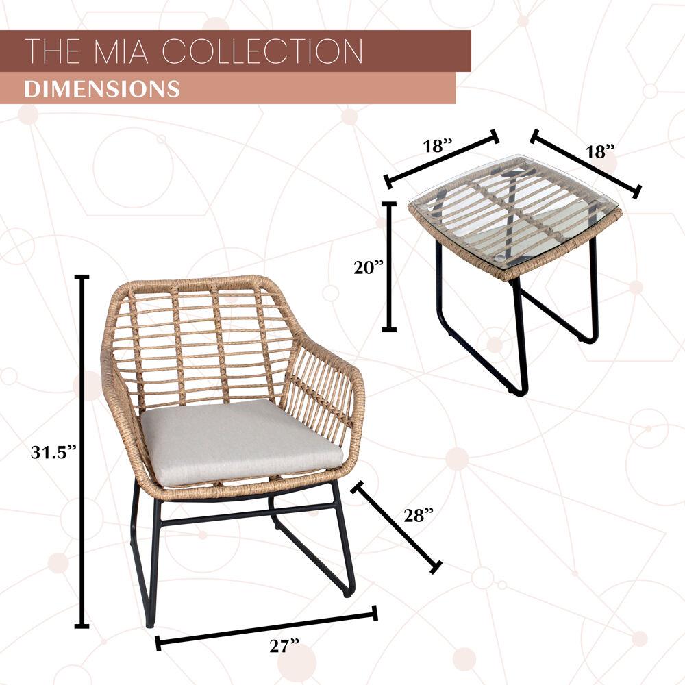 Mod Furniture MIA3PC-GRY Patio-Conversation-Sets - View #3