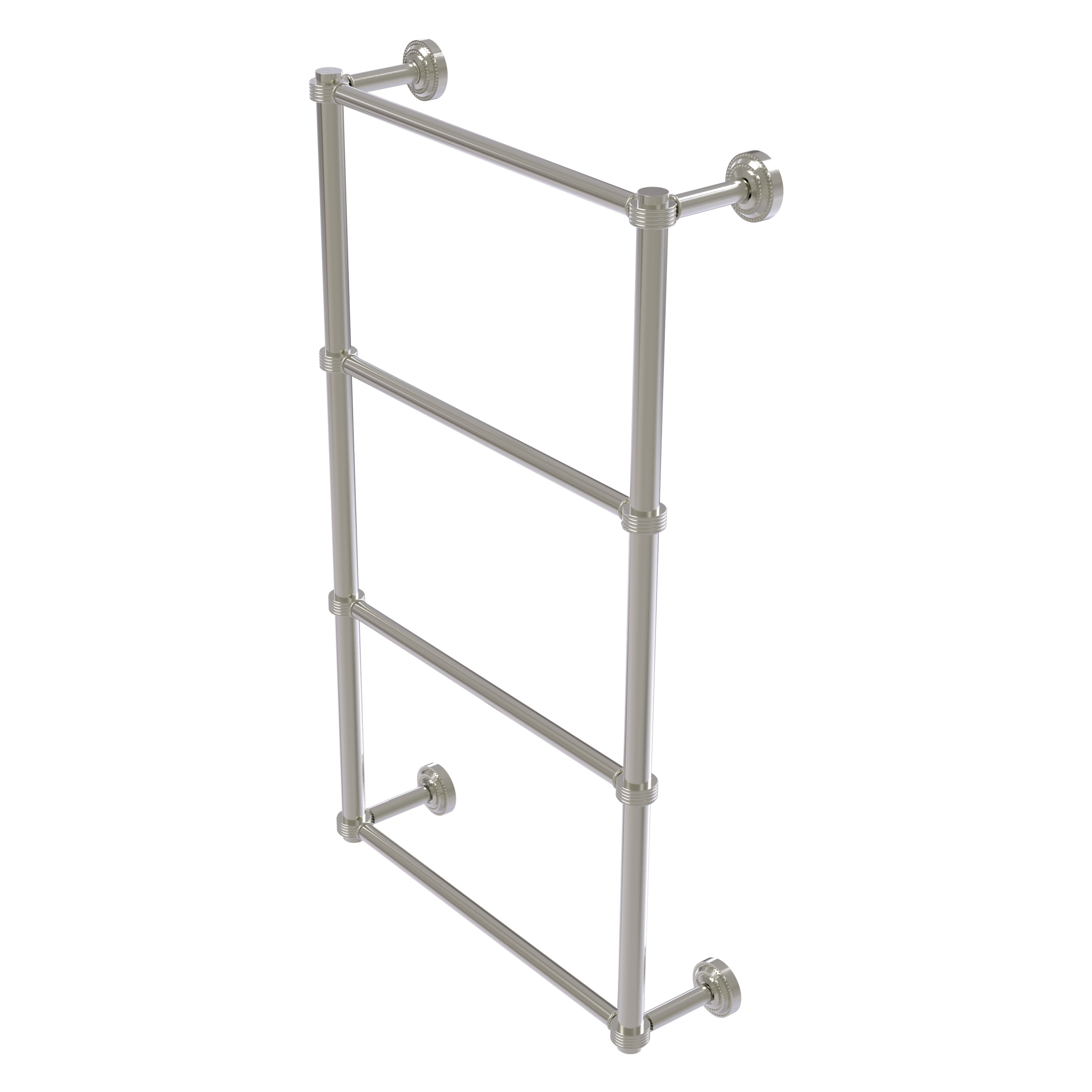 Allied Brass DT-28G-24-SN Dottingham 24-in double Satin Nickel Wall mount 4-tier Towel Bar