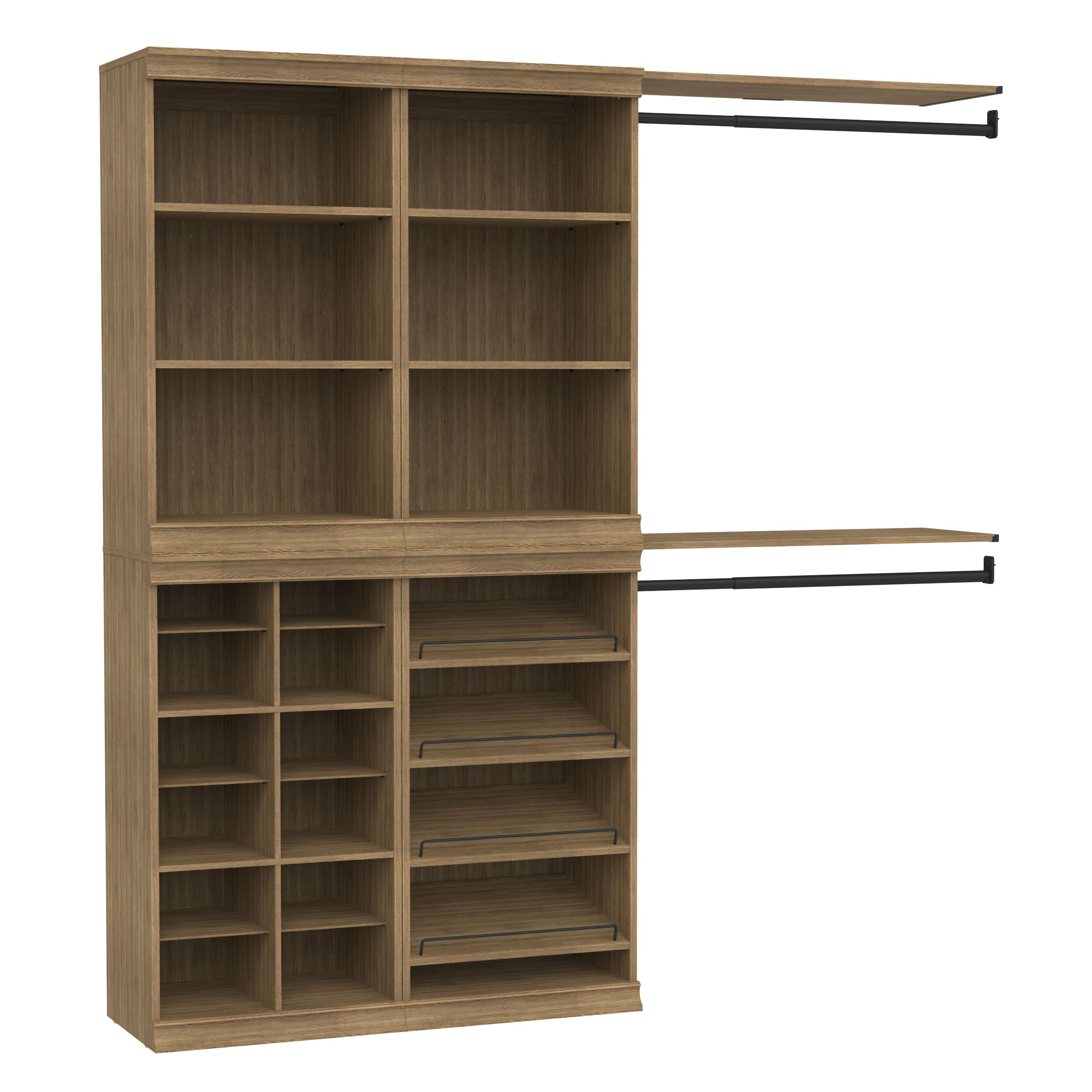 ClosetMaid 6.57-ft to 6.57-ft W x 6.69-ft H Sand Solid Shelving Wood Closet System