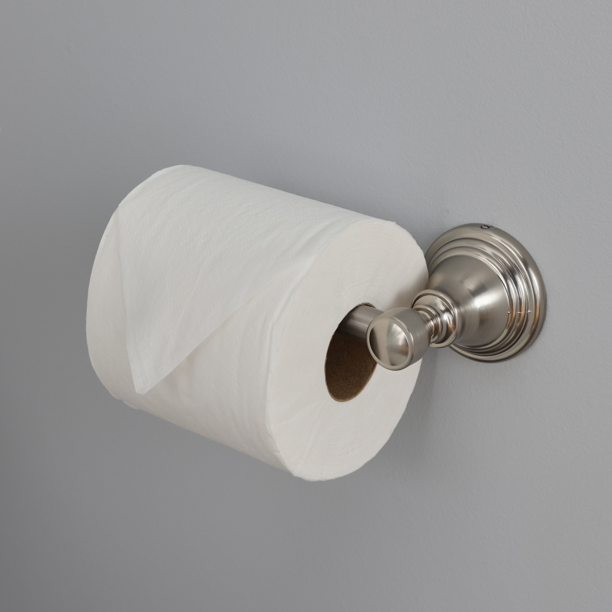 allen + roth Jordon Brushed Nickel Wall Mount Single Towel Ring in the Towel  Rings department at