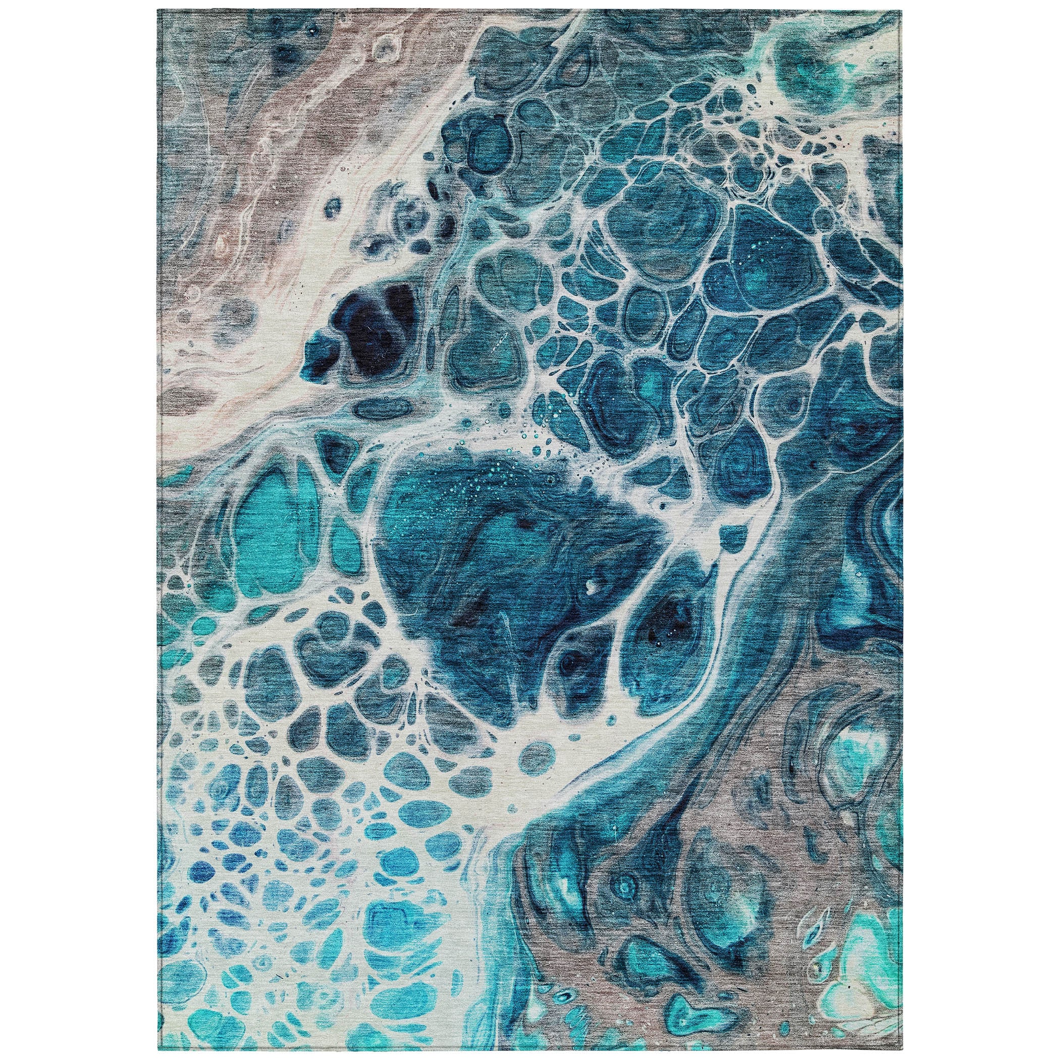 Addison Rugs ACN682TE5X8 Chantille ACN682TE 5 x 7 (ft) Polyester Teal Rectangular Indoor/Outdoor Geometric Machine washable Area rug