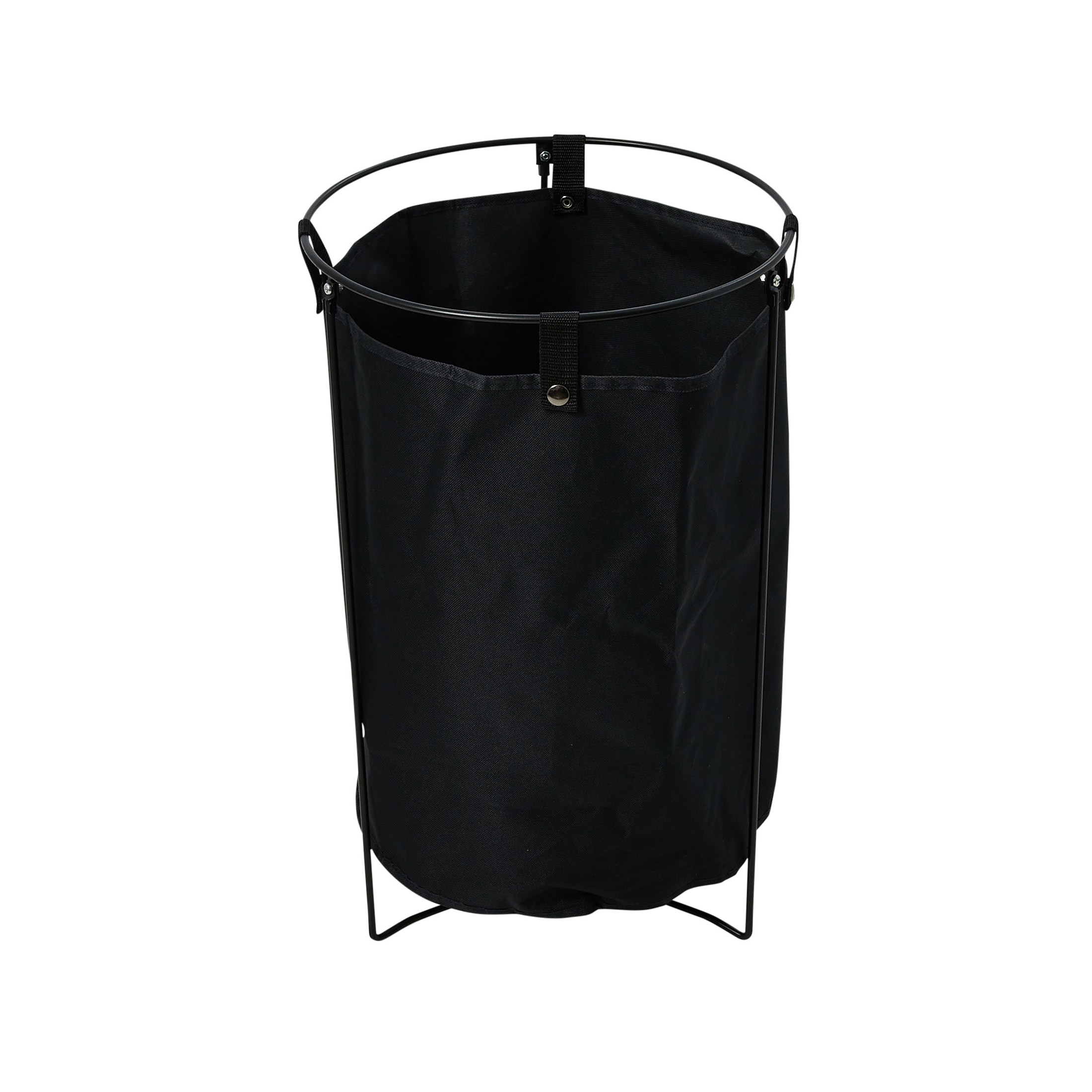 Metal Wire Frame Laundry Hamper with Removable Canvas Bag Black