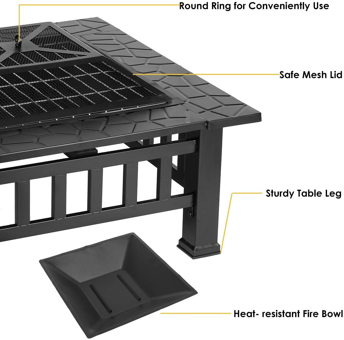 Forclover ALBA-9LAFP Outdoor-Woodburning-Firepits - View #6