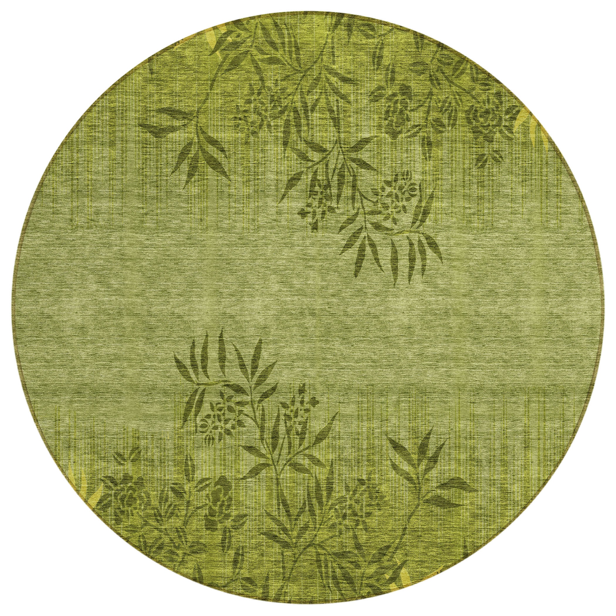 Addison Rugs ACN673OL8RO Chantille ACN673OL 8 x 8 (ft) Polyester Olive Round Indoor/Outdoor Geometric Machine washable Area rug