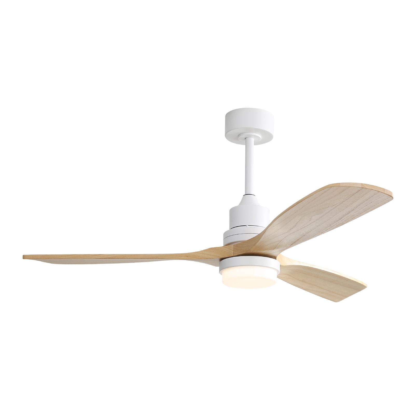 Tatayosi DJ-P296748 52 Inch Indoor Ceiling Fan With Dimmable Led Light 3 Solid Wood Blades Remote Control Reversible DC Motor For Living Room