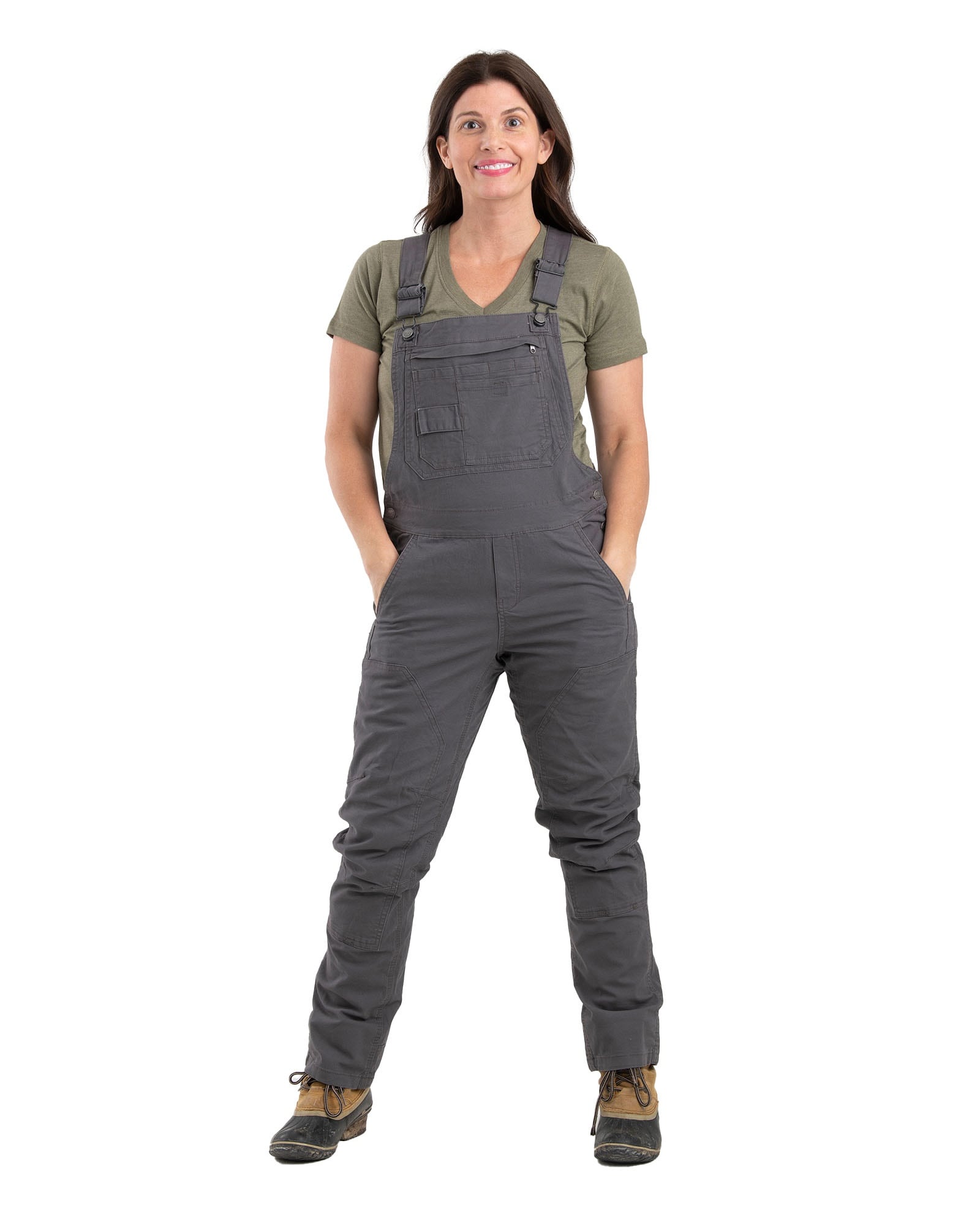 BERNE APPAREL WB922TNMS400 Women's Titanium Long sleeve Canvas Overall ( XX-large short )