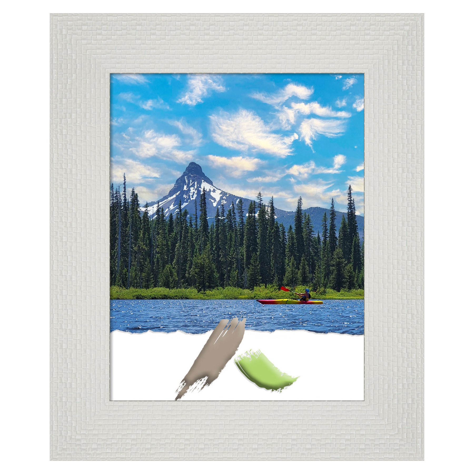 Mosaic White Textured 11x14 Picture Frame
