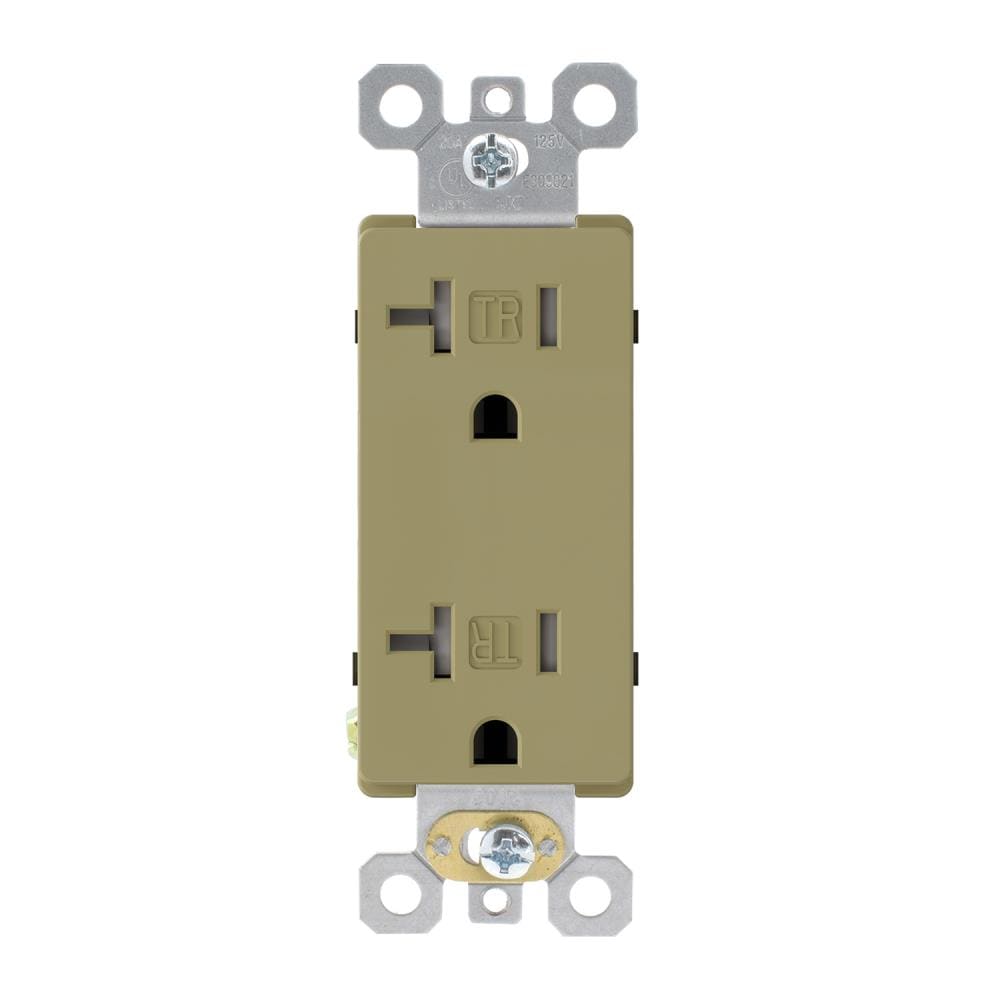 Utilitech 2008-IV10 20 -Amp 125-volt Tamper Resistant Residential Decorator Outlet , Ivory 10 -Pack