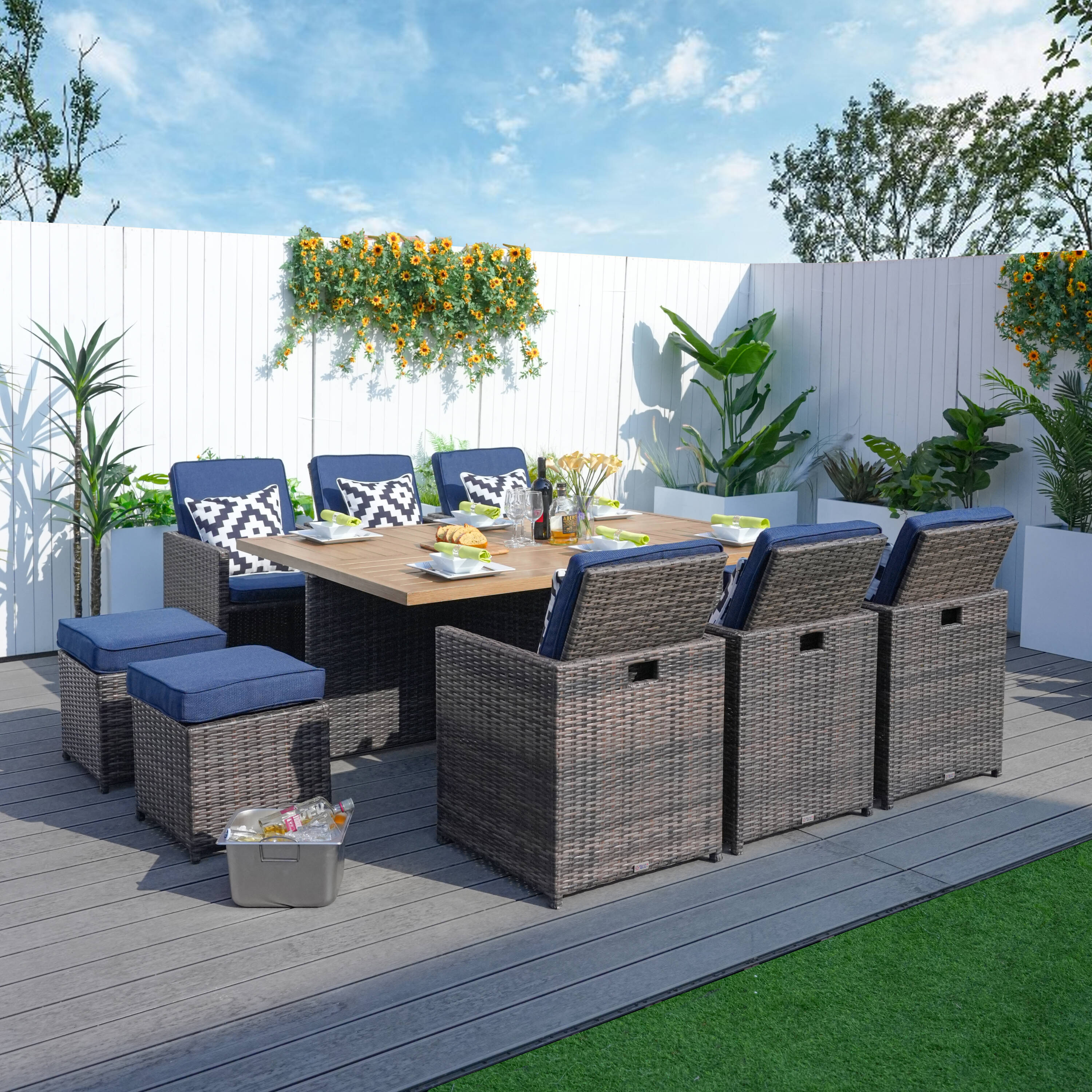 Direct Wicker DWD-3234BRA-BLUE Patio-Dining-Sets - View #6