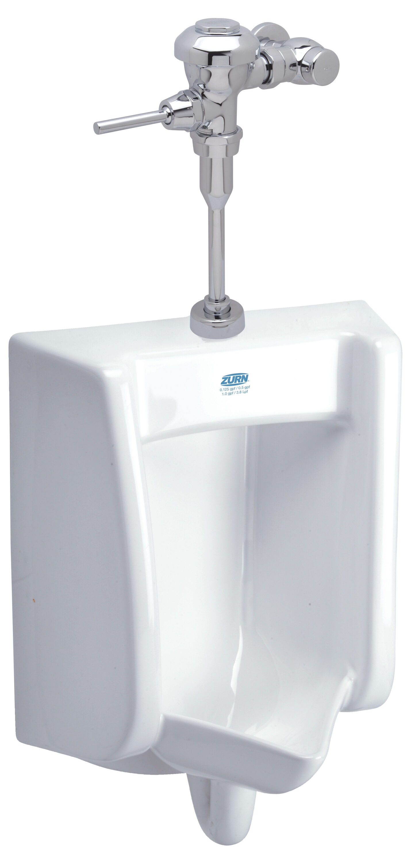 Zurn Z.UR1.M 0.125 Gpf (0.47 Lpf) Chrome Plated Wall-mounted Touchless Urinal (18.43-in x 28.625-in)