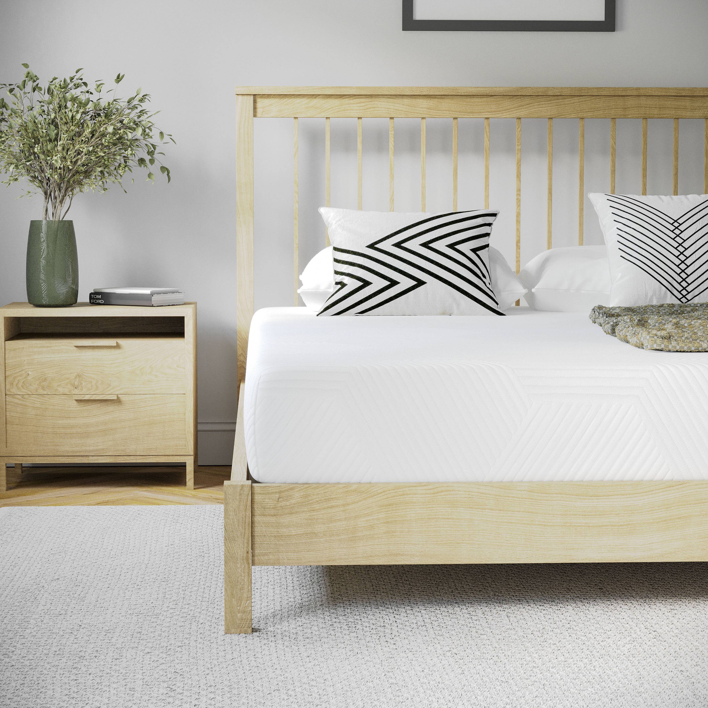 Flash Furniture 196861030024 Jasmine Charcoal and Green Tea Cooling Gel Memory Foam 8 Inch CertiPUR-US; Supportive Pressure Relief; Full Mattress in a Box