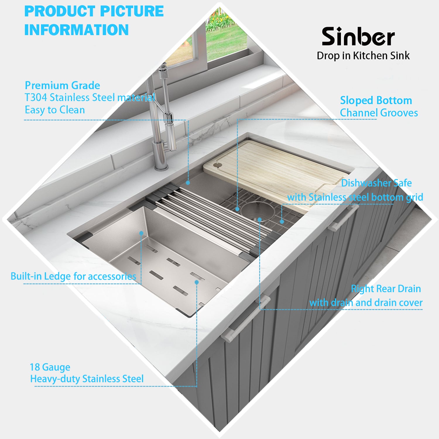 Sinber KSS0001S-OL Kitchen-Sinks - View #3