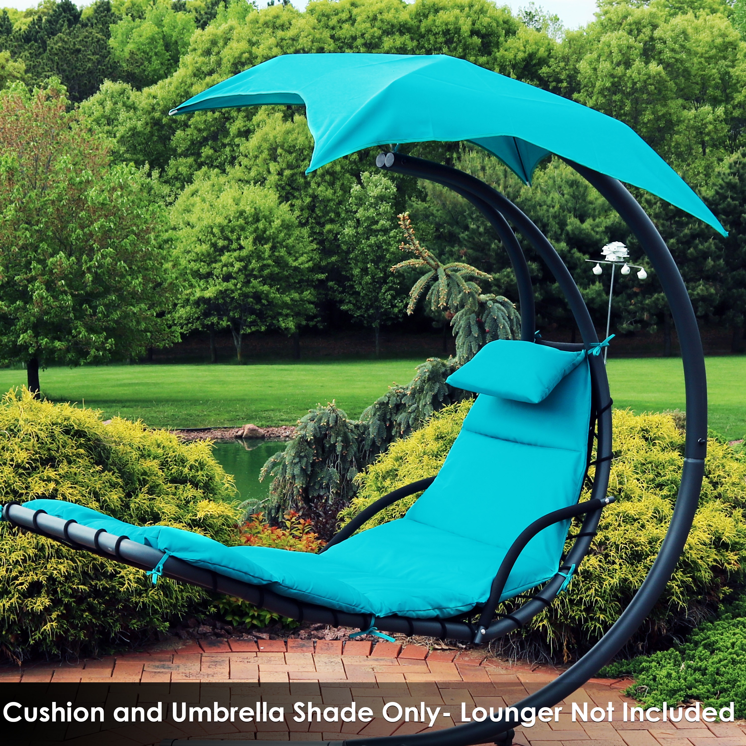Sunnydaze Decor HH-FLC-239 38.5-in x 2-in 2 -Piece Blue Patio chaise lounge chair cushion