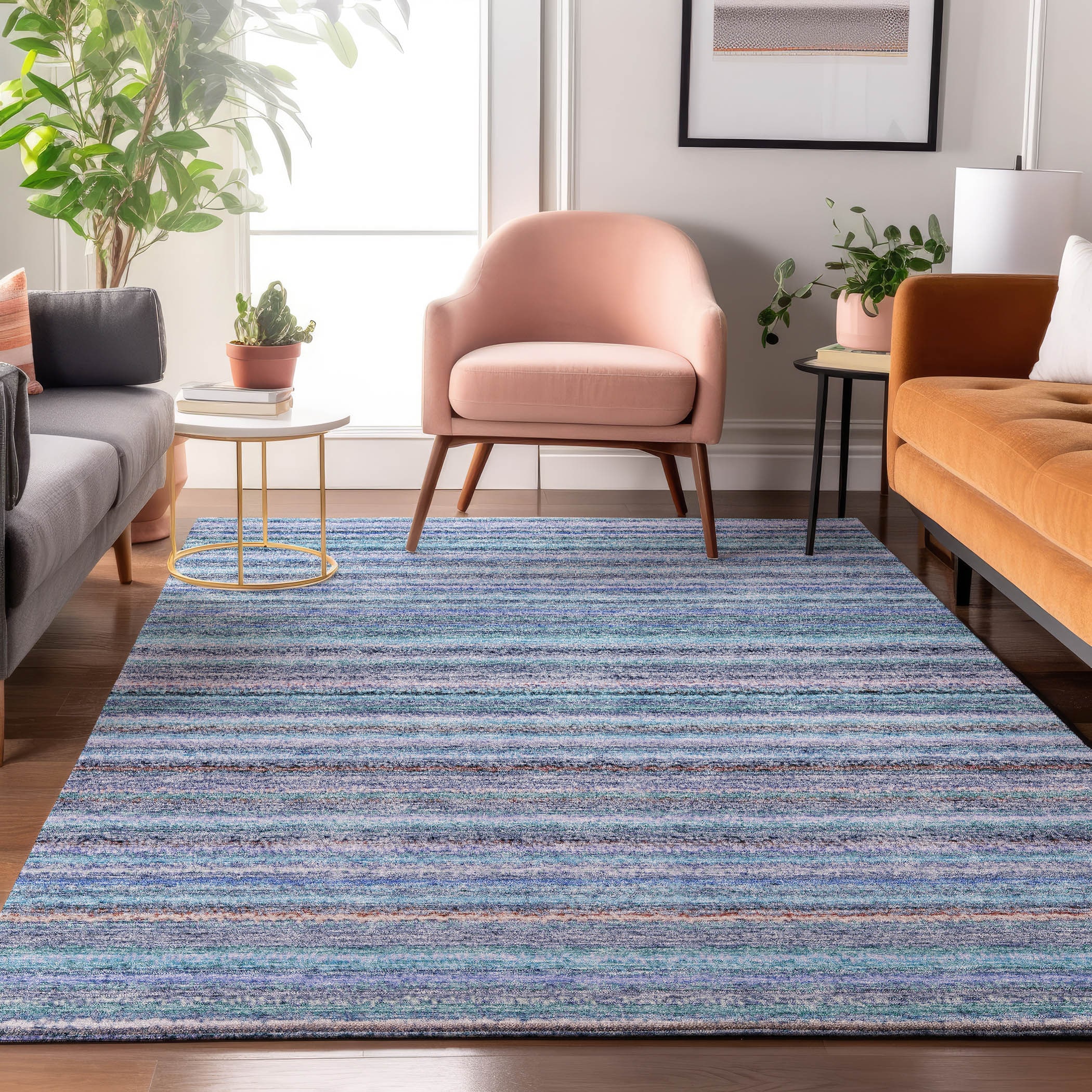 Addison Rugs AMF598SK10X14 Mayfield AMF598SK 10 x 14 (ft) Loomed Polyester Sky Rectangular Indoor Geometric Machine washable Area rug