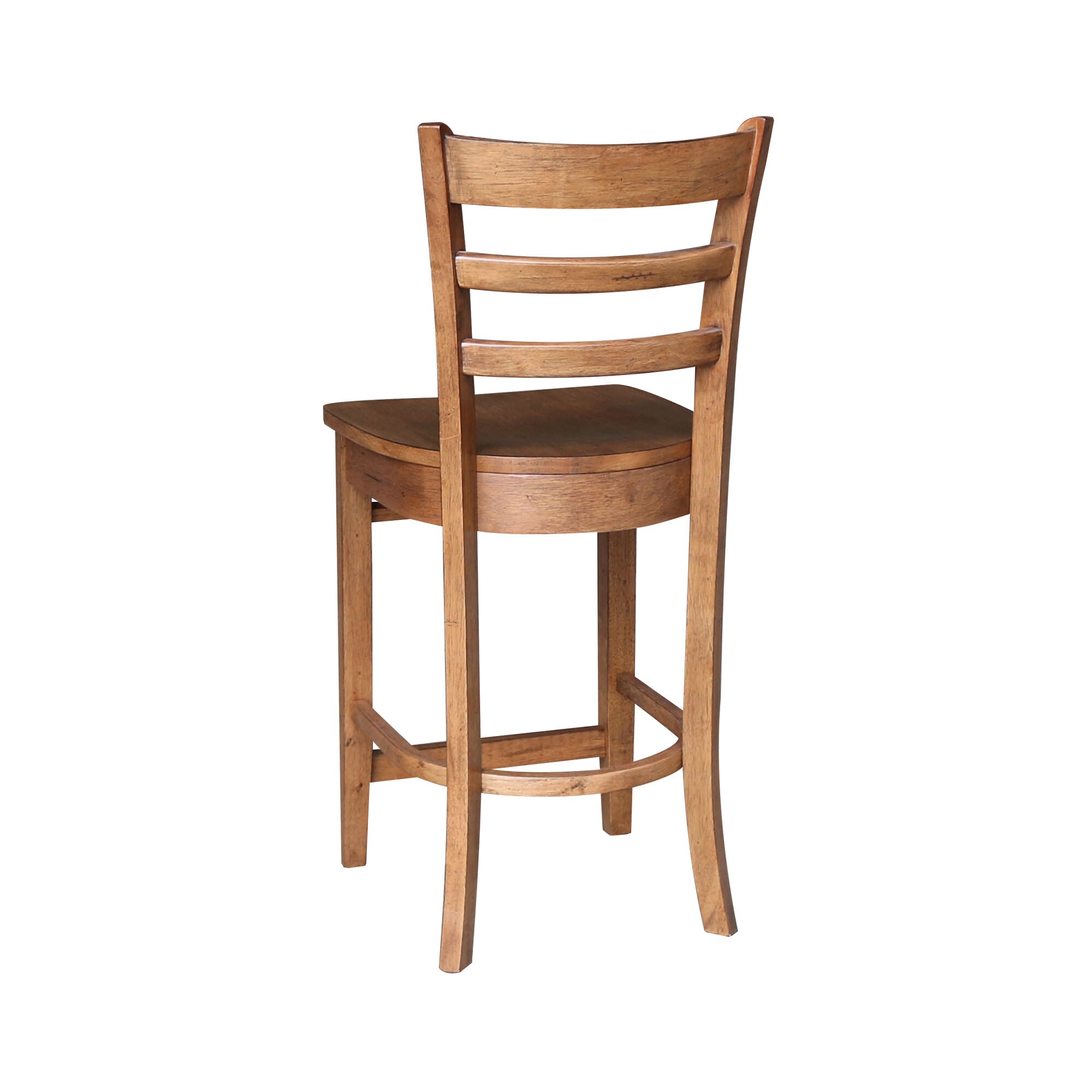 Emily Distressed Oak Solid Wood Counter Height Stool