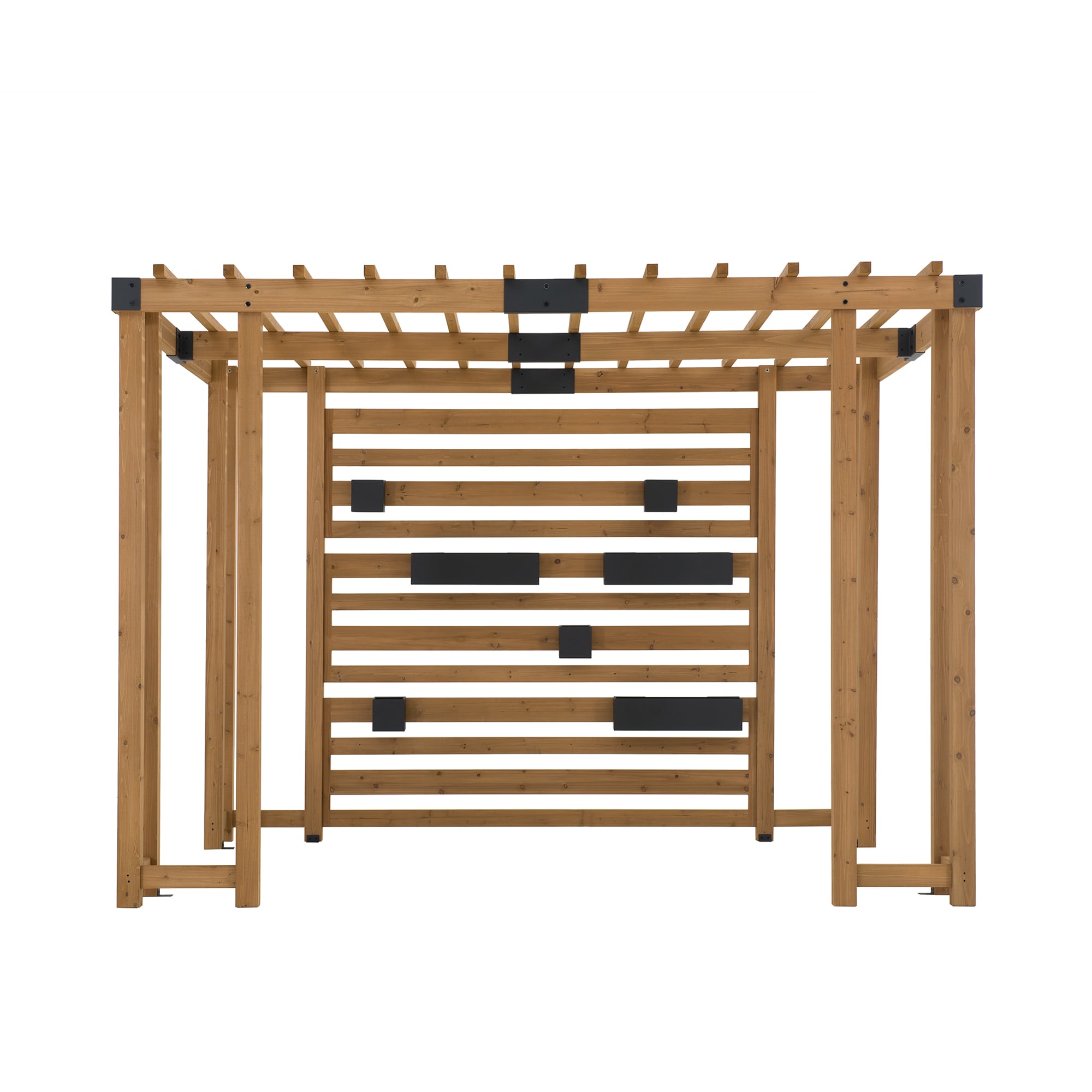 SUMMERCOVE A106007900 10-ft 1-in W x 10-ft 10-in L x 7-ft 3-in H burlywood Wood Attached Pergola